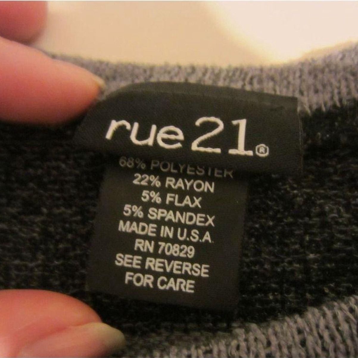 rue21 Casual Y2K Streetwear Gray Black Striped Long Sleeve Rue21 Size M / US 6-8 / IT 42-44 - 3 Thumbnail