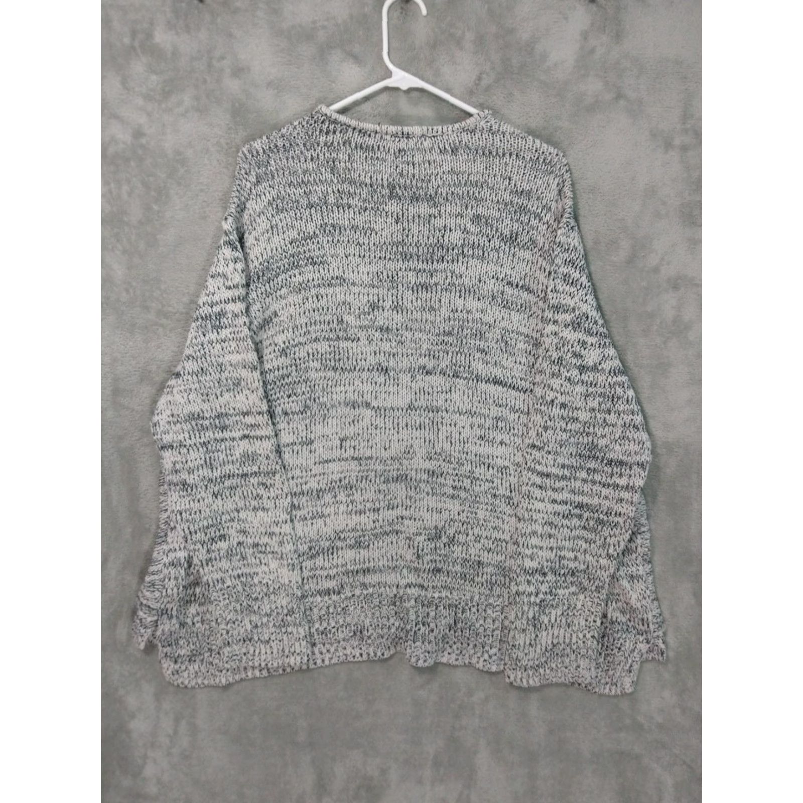 Chaps Chaps Sweater Womens 3X Gray Cable Knit Scoop Neck Pullover Cotton Blend Size XXL / US 16-18 / IT 52-54 - 2 Thumbnail