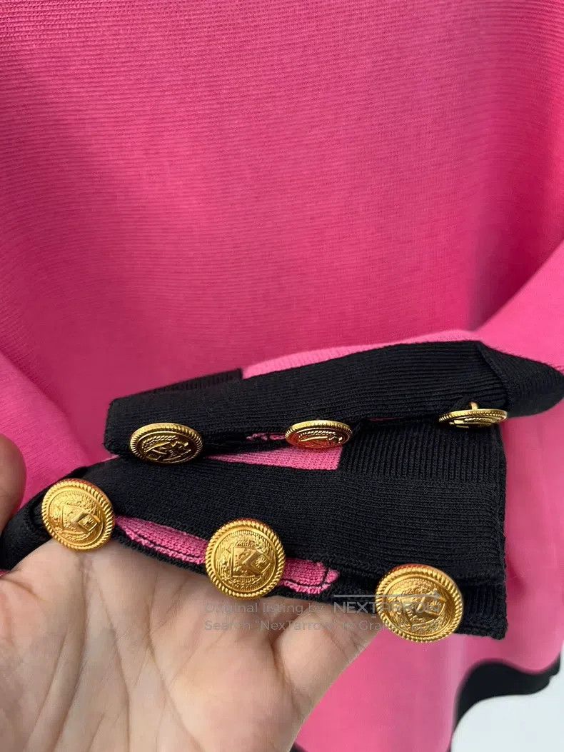 Gucci Gucci Black and pink colour-blocked mulberry silk blended Size S / US 4 / IT 40 - 5 Thumbnail