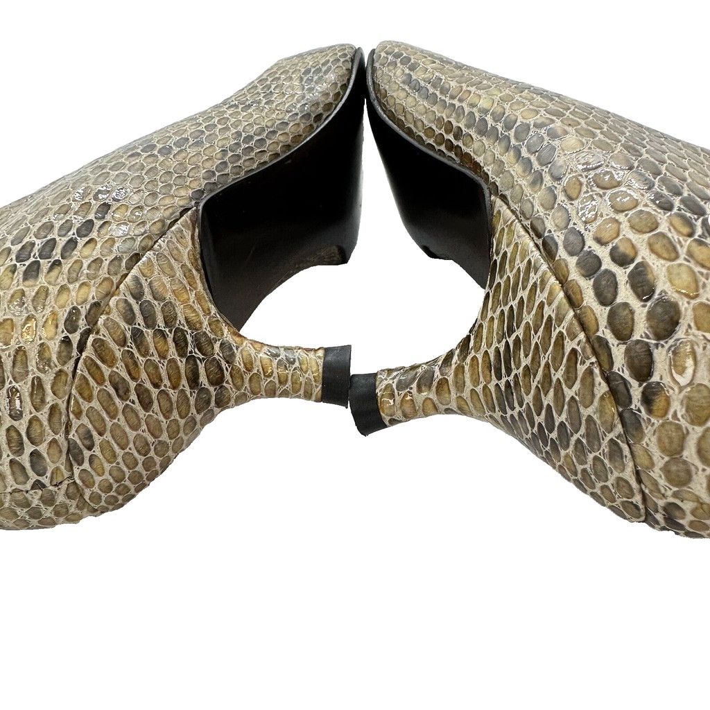 Stuart Weitzman Stuart Weitzman 9.5M Snakeskin Kitten Heel Pointed Tan Pumps Size US 9.5 / IT 39.5 - 9 Thumbnail
