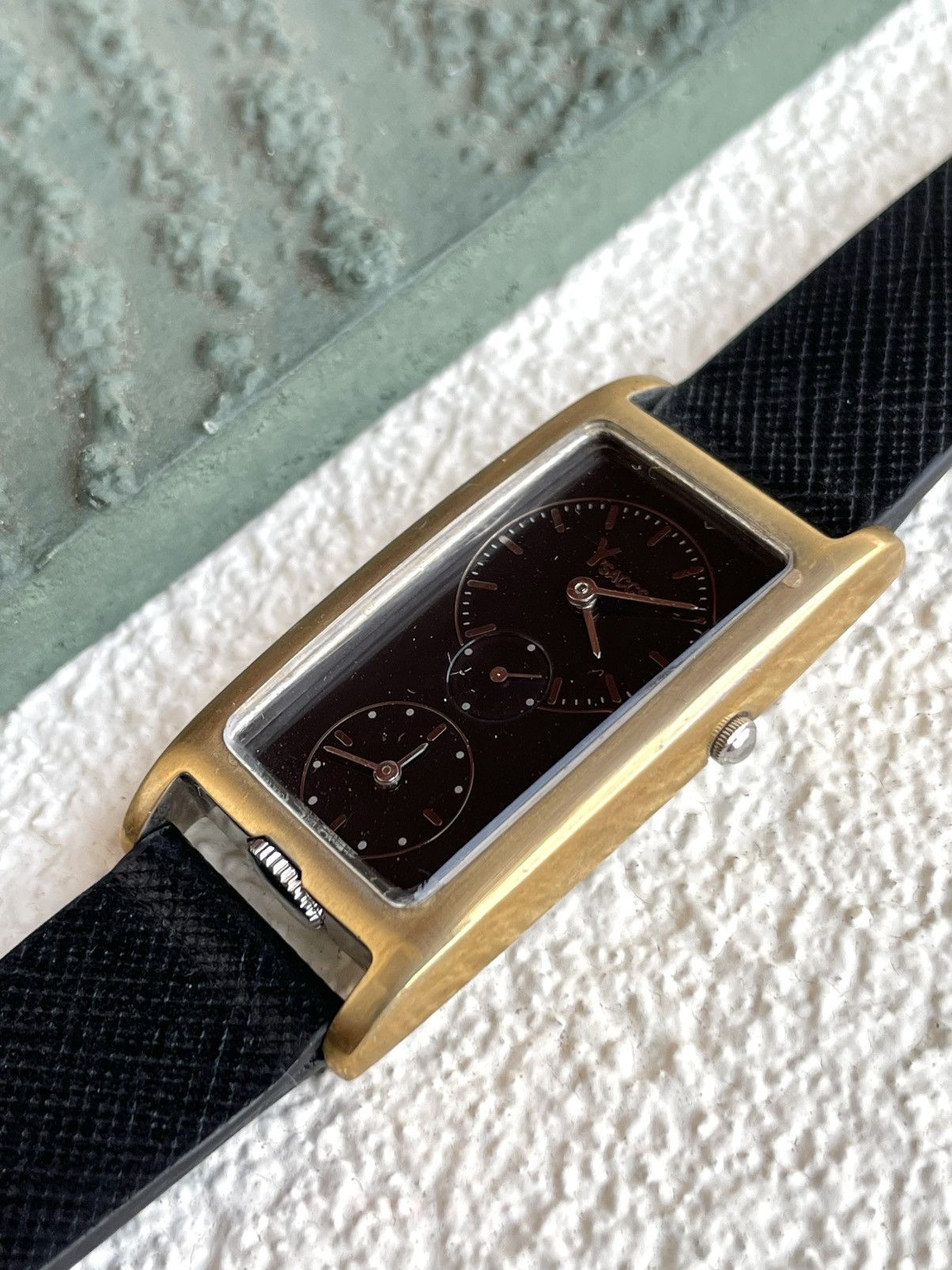 Yohji Yamamoto Rare 1990s Sacsny Y’saccs Dual Time Rectangular Tank Watch Size ONE SIZE - 10 Thumbnail