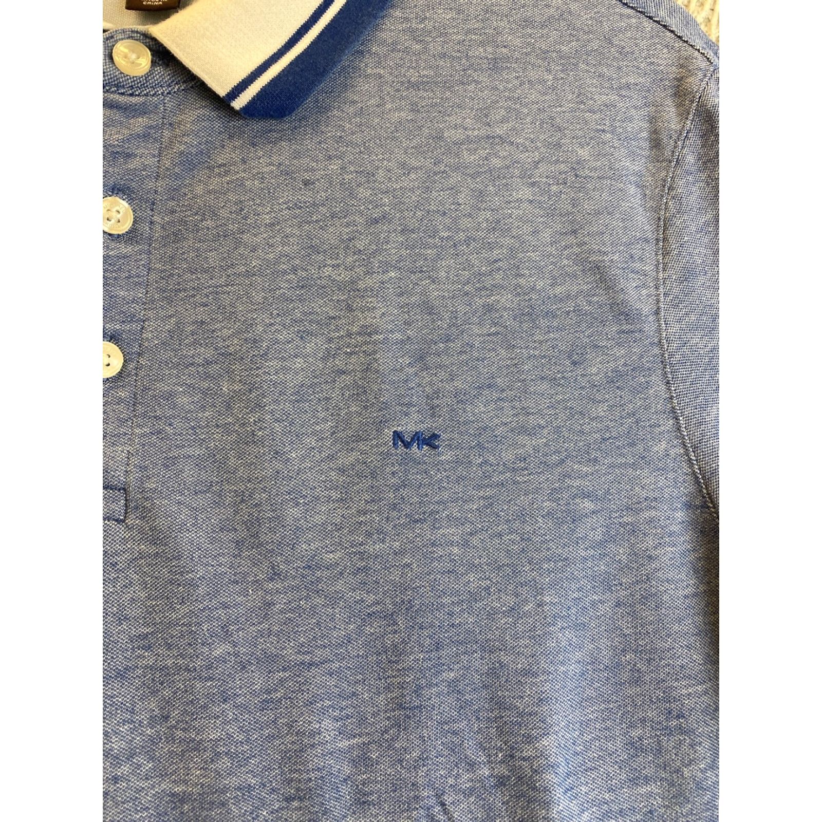 Banana Republic Michael Kors Mens Polo Shirt Large Short Sleeve Blue Cotton Casual Formal Golf Tennis 33-68 Size US L / EU 52-54 / 3 - 2 Thumbnail