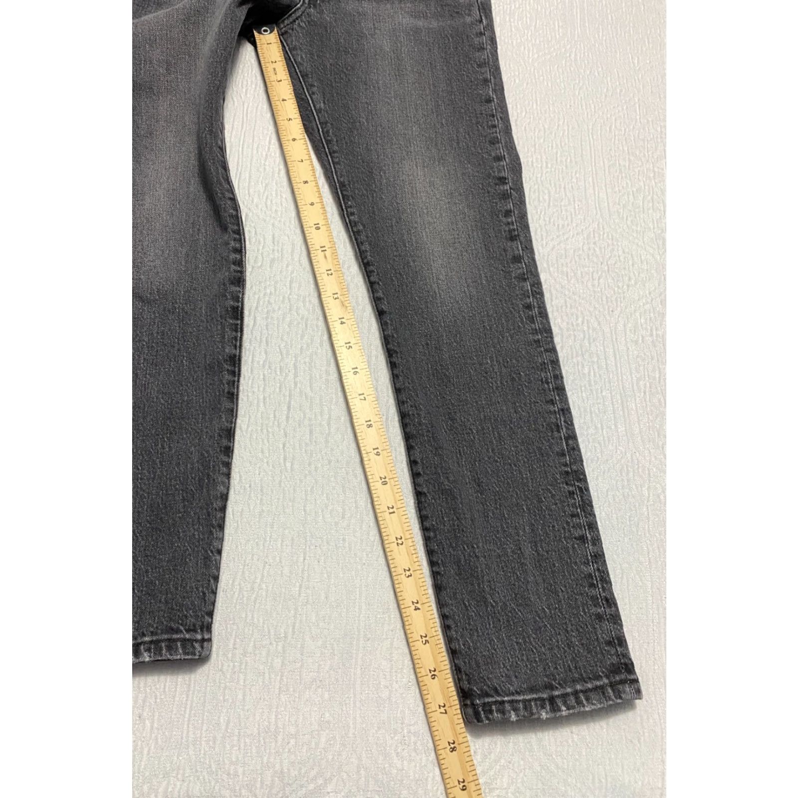 Levi's Levis 501 Jeans Skinny Denim Black 24 Women Button Fly 27.5 Inseam 5-Pocket Stretch 90s Grunge Retro Rock Size 42" / US 20 - 5 Thumbnail