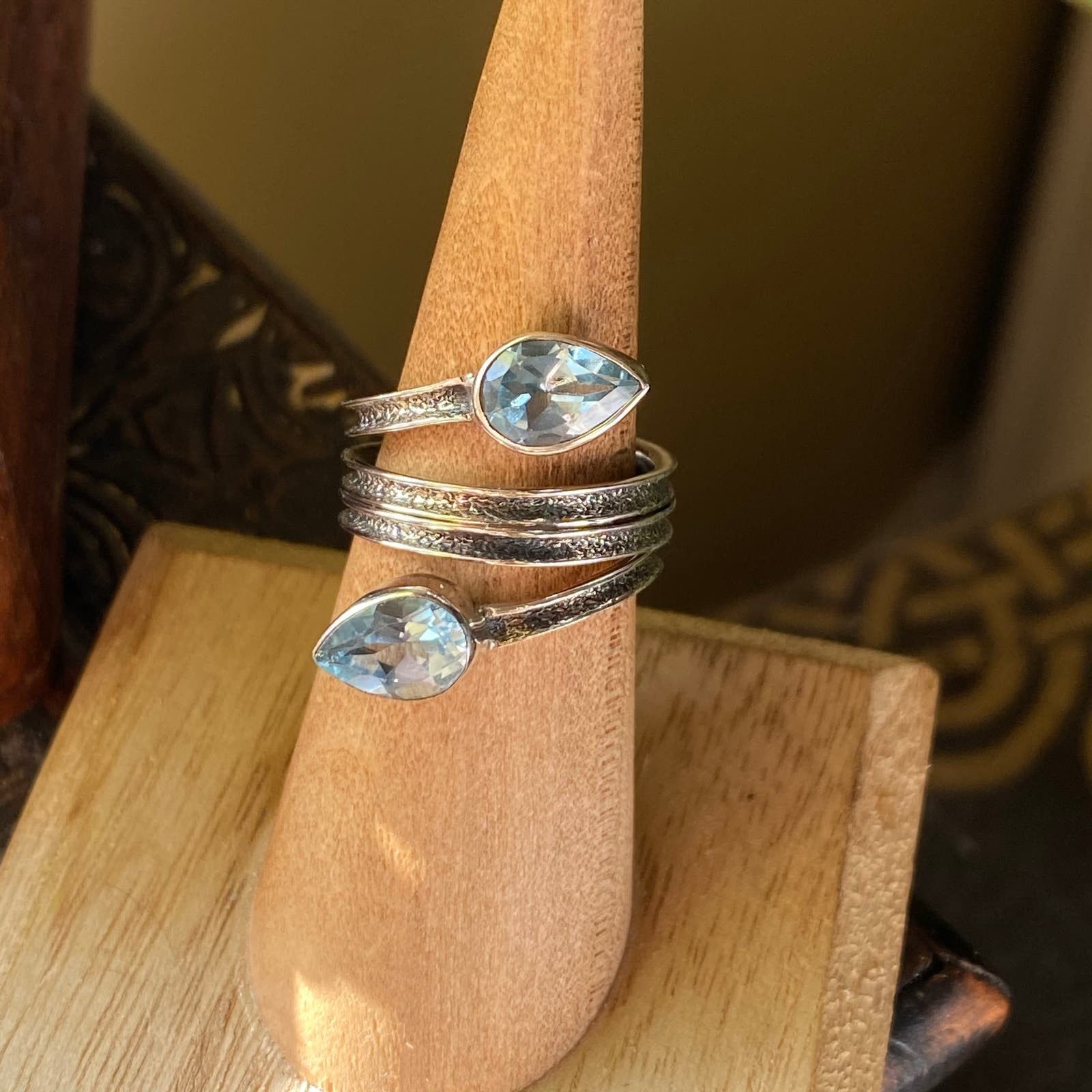 The Unbranded Brand Blue Topaz Sterling Silver Ring Size ONE SIZE - 9 Thumbnail