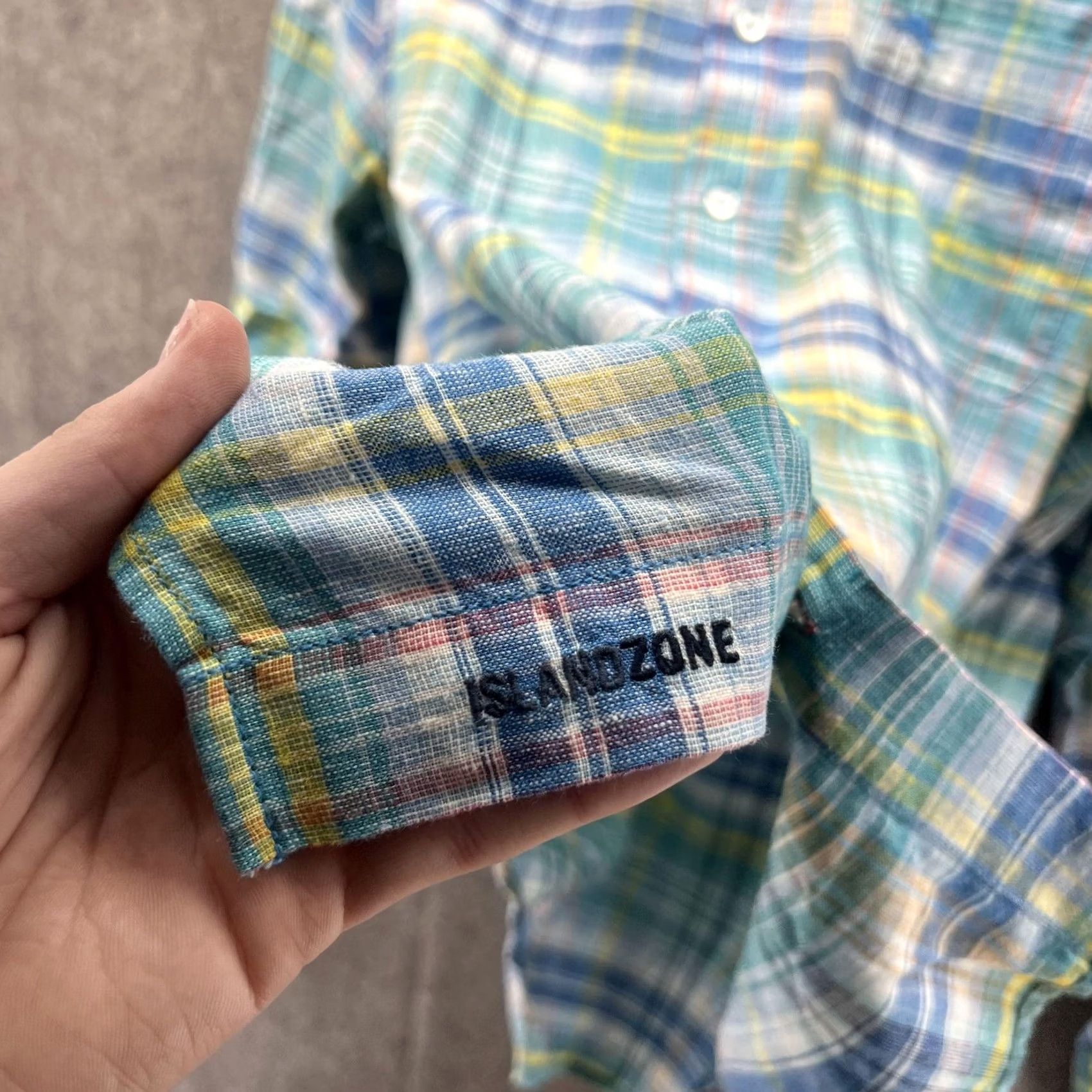 Tommy Bahama Tommy Bahama Shirt Mens Medium Blue Green Plaid Linen Blend Long Sleeve Size US M / EU 48-50 / 2 - 6 Thumbnail