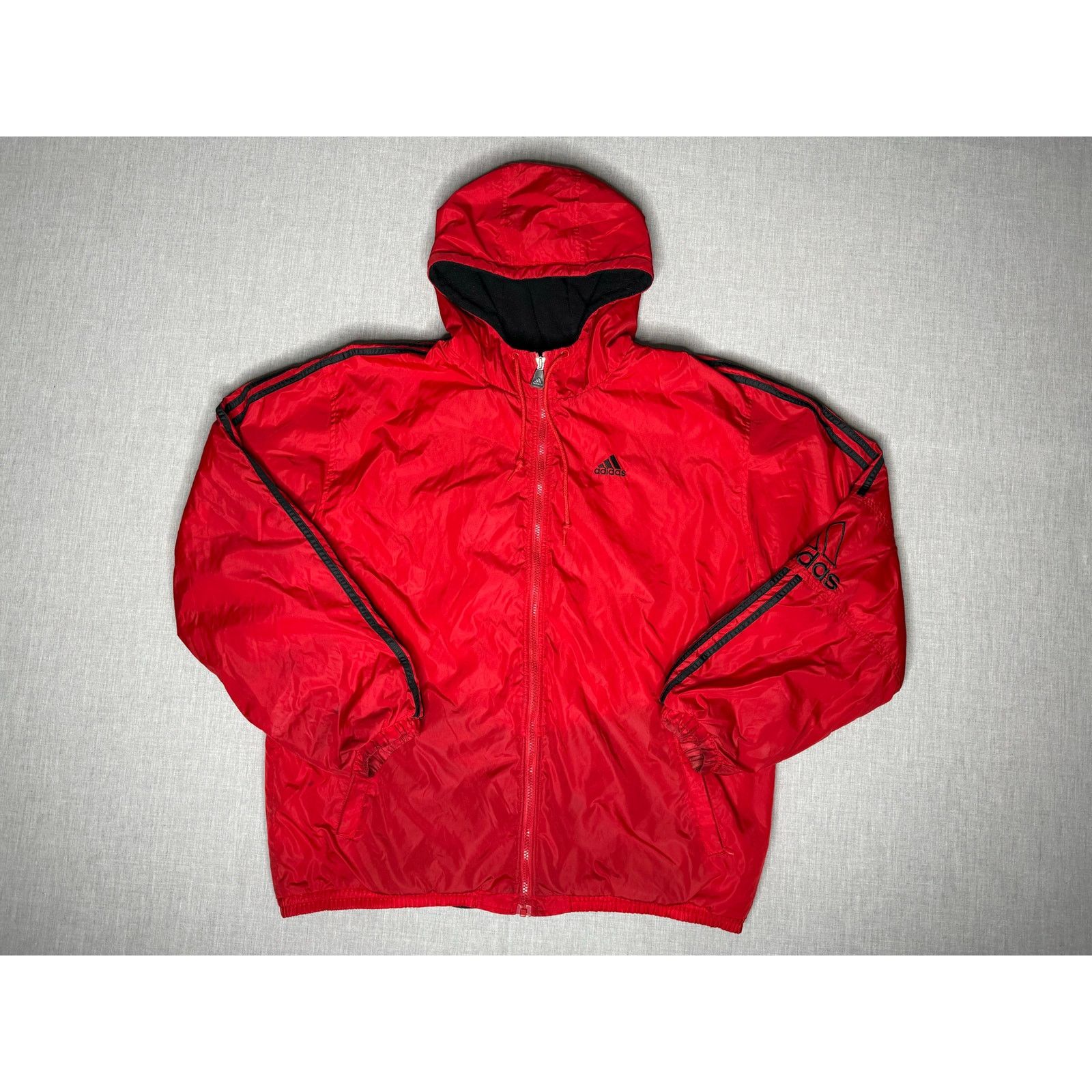 Adidas × Vintage Vintage 2001 Adidas Fleece Lined Full Zip Winter Coat Large Size US L / EU 52-54 / 3 - 1 Thumbnail