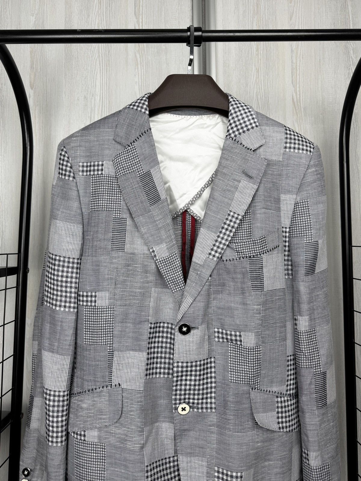 Other Holland Esquire Patchwork Cotton Linen Blazer Vest Set Suit Size 38R - 7 Thumbnail