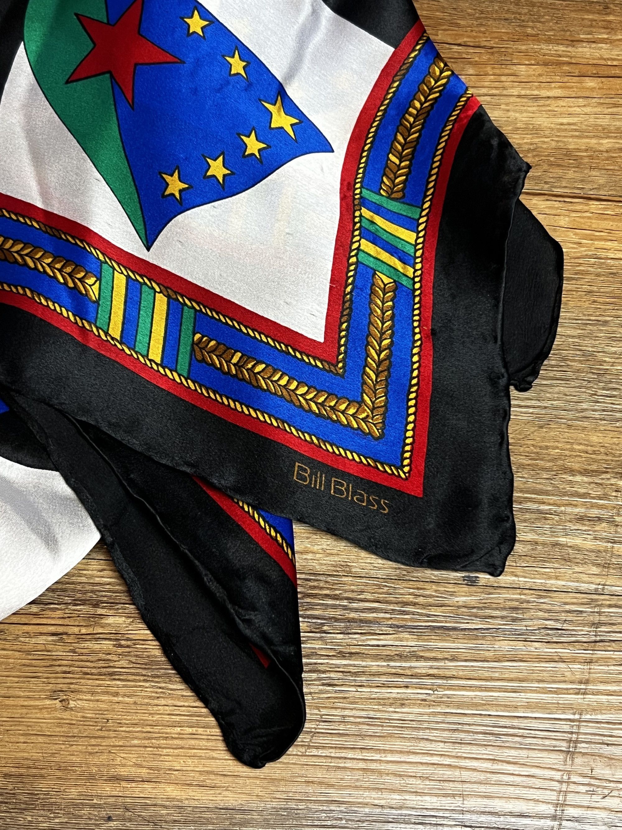 Bill Blass Vintage 1980's-1990's Bill Blass Branded Flag Print Scarf Size ONE SIZE - 2 Thumbnail