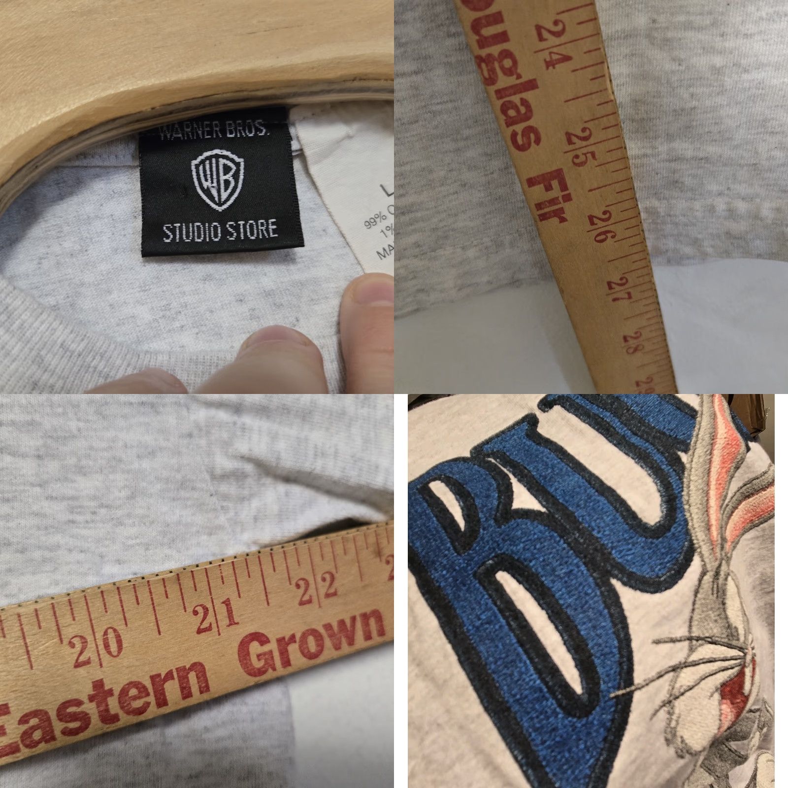 Vintage **VTG Bugs Bunny 90s T-Shirt Mens Large Gray** User: VTG Bugs Bunny 90s T-Shirt Mens Large Gray Size US L / EU 52-54 / 3 - 8 Thumbnail