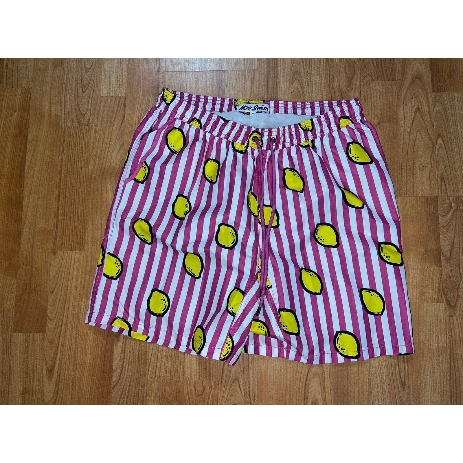 Vintage Mr Swim Lemon Swim Shorts Trunks Lemons Pink Fruit XL Size US 36 / EU 52 - 1 Thumbnail