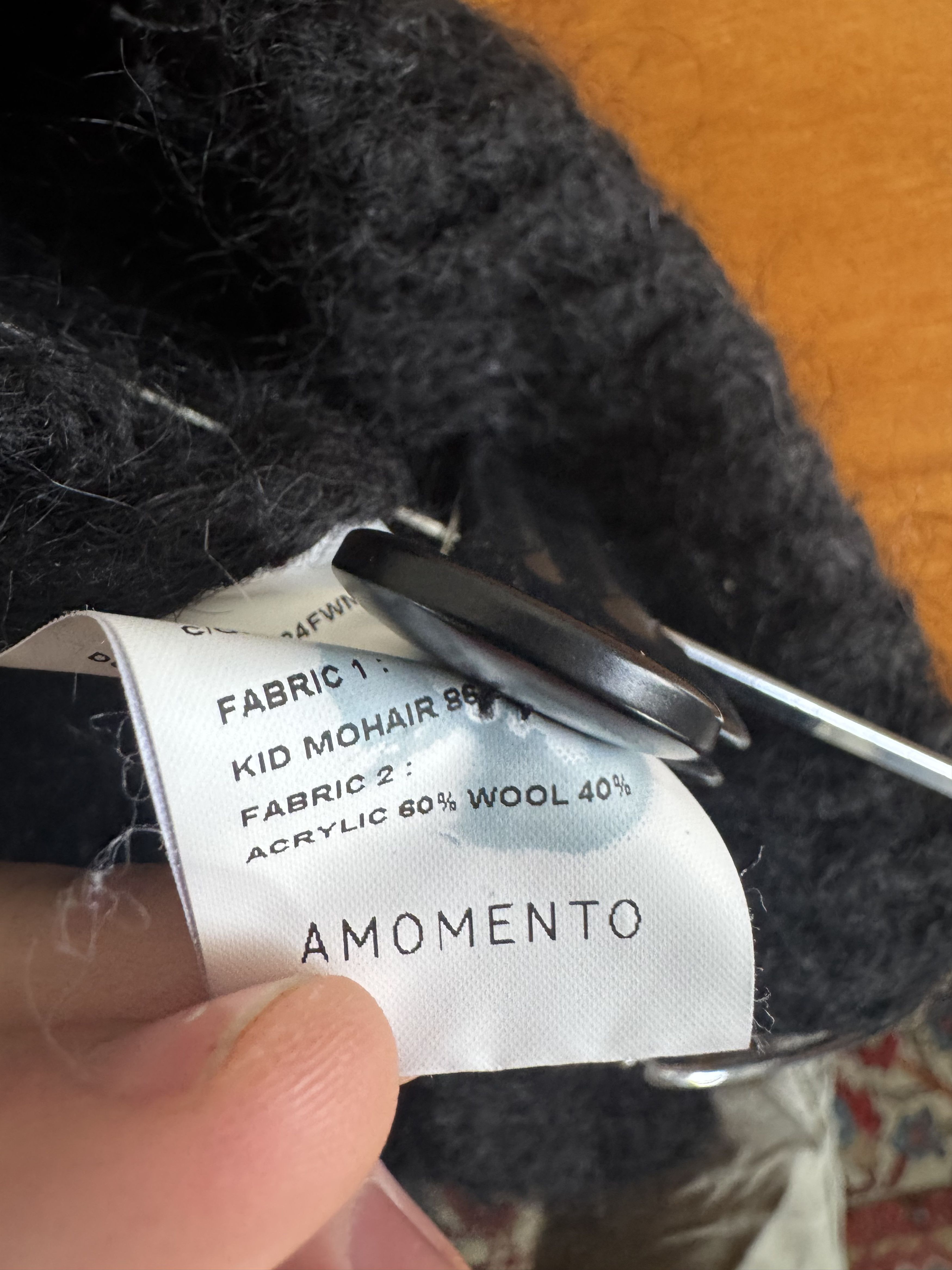 AMOMENTO Amomento Kid Mohair V-Neck Cardigan FW24 Black M Size US M / EU 48-50 / 2 - 6 Thumbnail