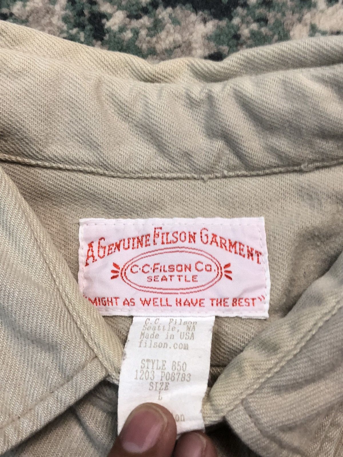 Filson Vintage Filson Heavy Cotton Distressed L/S Shirt Size US L / EU 52-54 / 3 - 8 Thumbnail