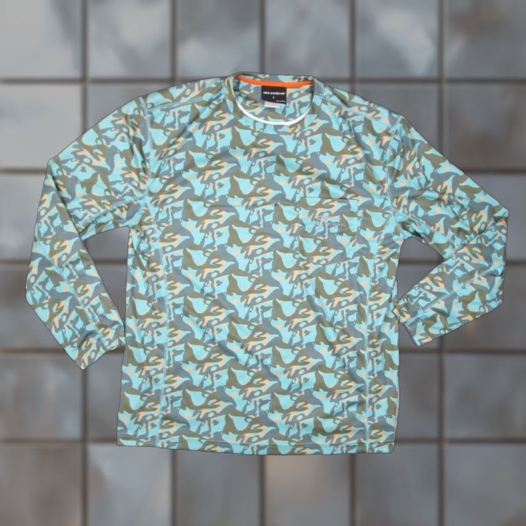 Vintage Grundens Mens Large Blue Camo Long Sleeve Crew Neck Shirt Size US L / EU 52-54 / 3 - 1 Thumbnail