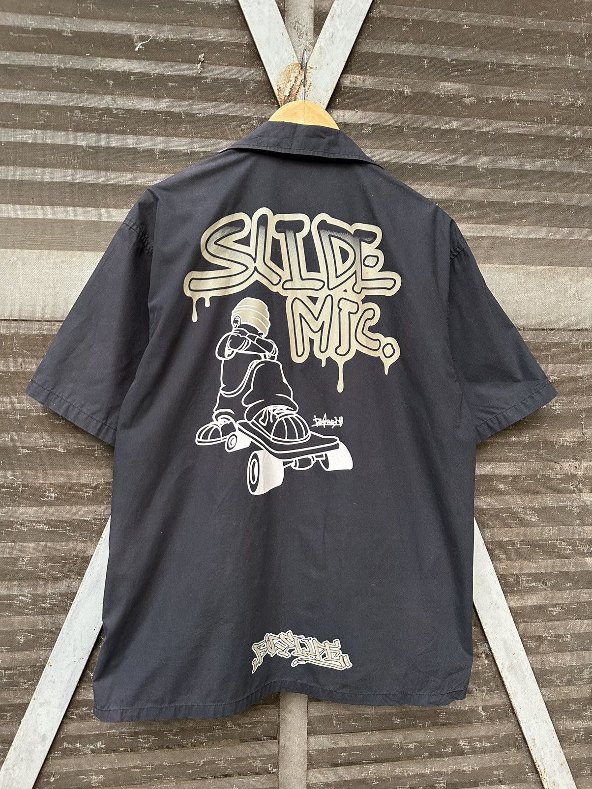 Vintage 🛹Vintage Dack Dive “SLIDE MIC” Baggy SKATE Shirt Size US L / EU 52-54 / 3 - 9 Thumbnail