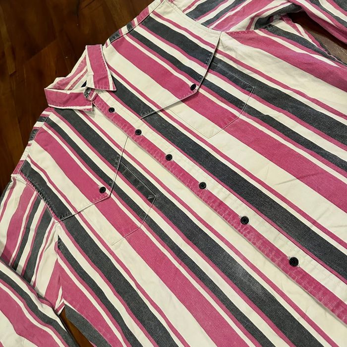 Vintage Wrangler Brushpopper Shirt X-Long Tails Western Rodeo Stripe ...