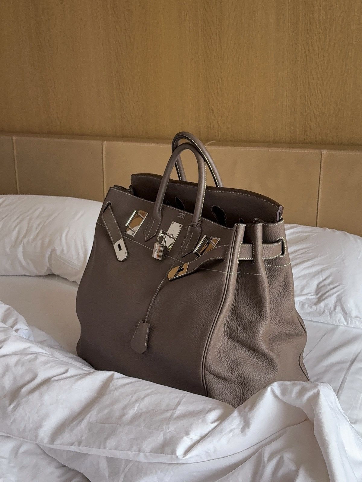 Hermes Hermes HAC 50 Etoupe Togo Leather Palladium HW Size ONE SIZE - 2 Thumbnail