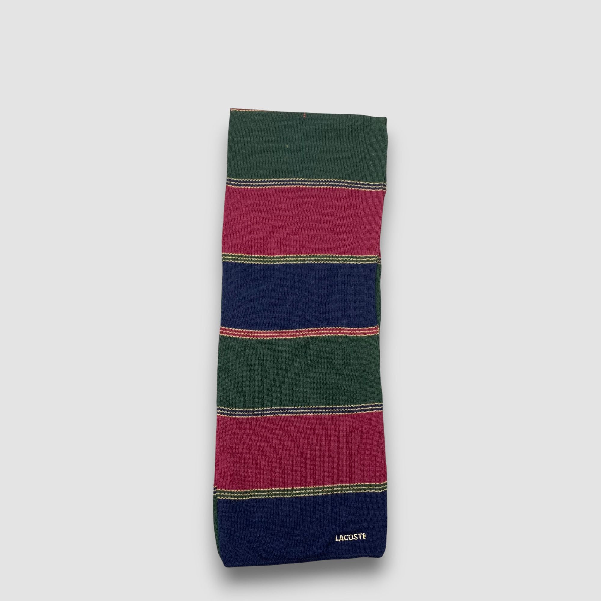 Lacoste Vintage Lacoste Scarf Muffler Wool Ribbed Knit Scarves Size ONE SIZE - 3 Thumbnail