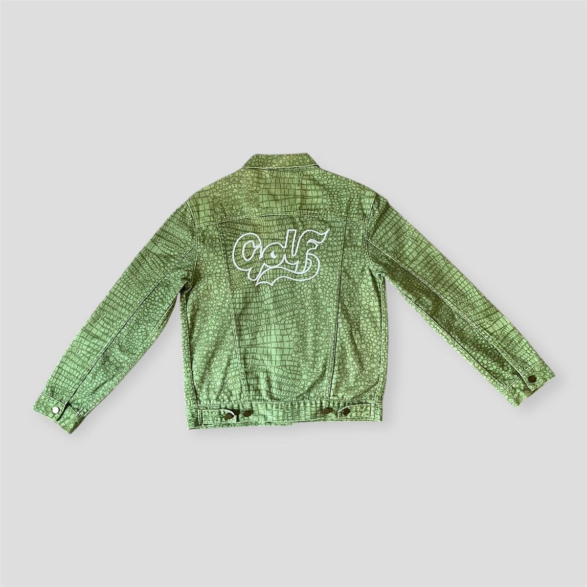 Golf Wang GOLF WANG Green Alligator/Crocodile Print Denim Jacket Size US M / EU 48-50 / 2 - 2 Thumbnail