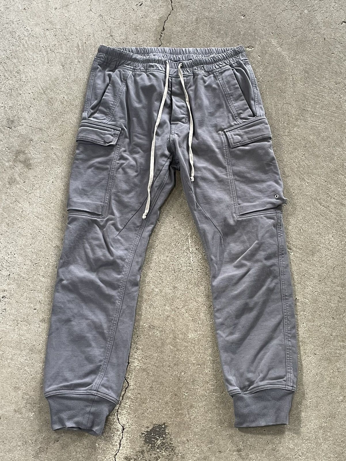 image of Rick Owens Babel Cargo Joggers in Grey, Men's (Size 34)