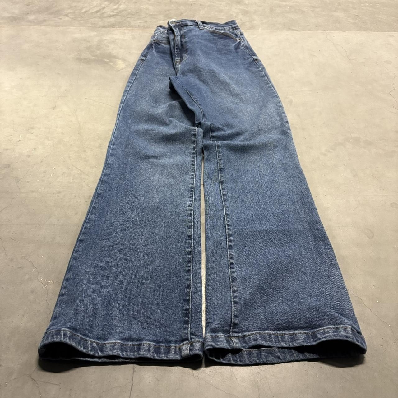 Japanese Brand × Vintage Crazy Vintage Y2K Flared Bootcut Medium Wash Denim Jeans! Size US 34 / EU 50 - 2 Thumbnail