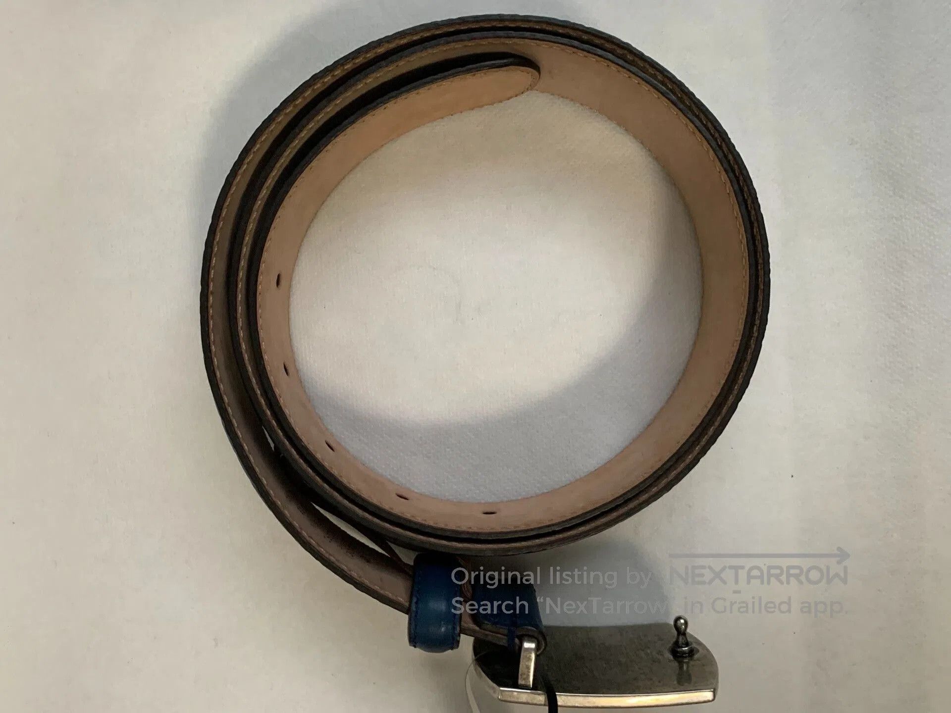 Gucci Gucci Dark Blue Leather Belt. Size ONE SIZE - 3 Thumbnail