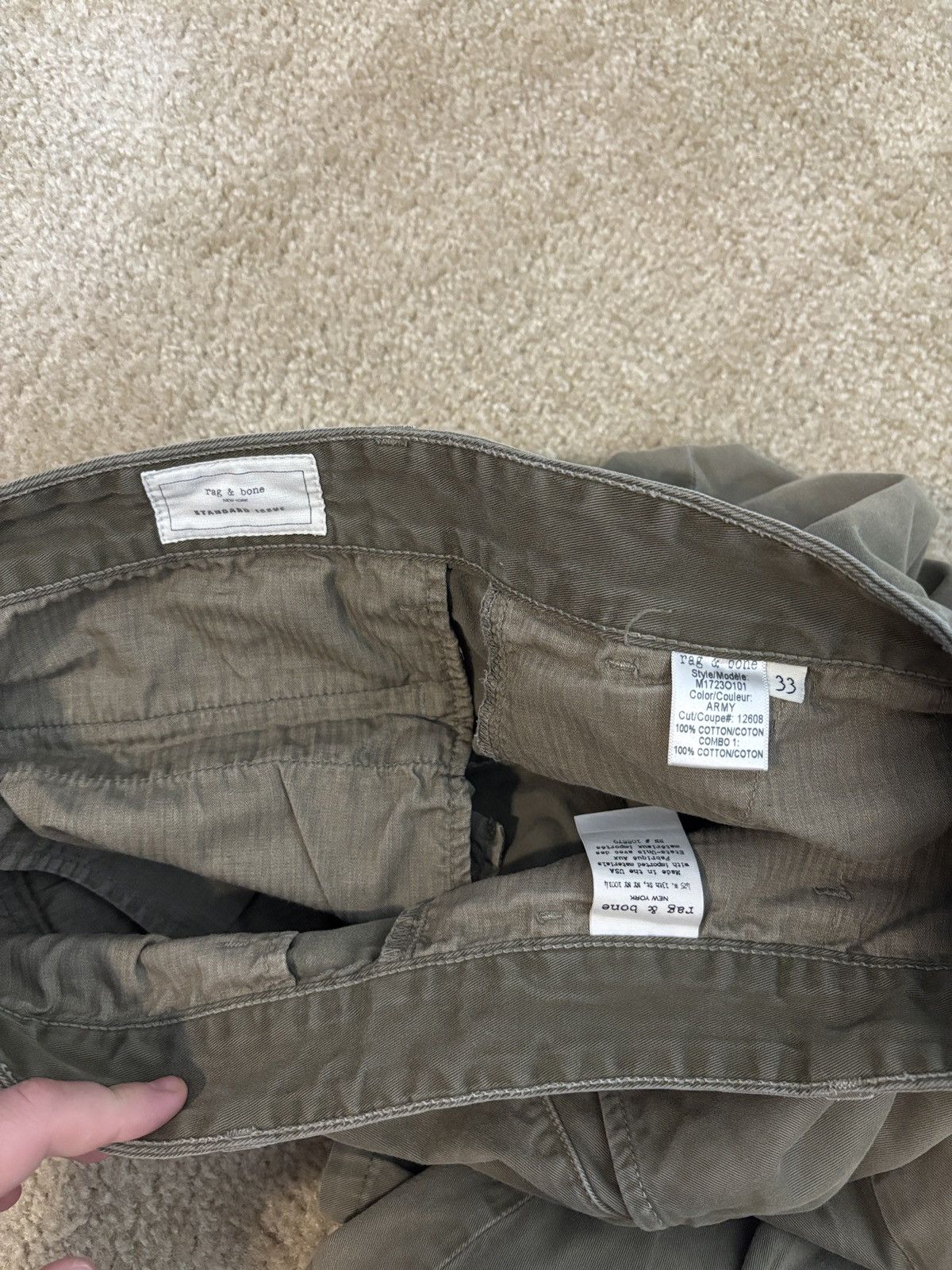 Rag & Bone Rag & Bone Standard Issue Slim Chino Army Size US 33 - 5 Thumbnail