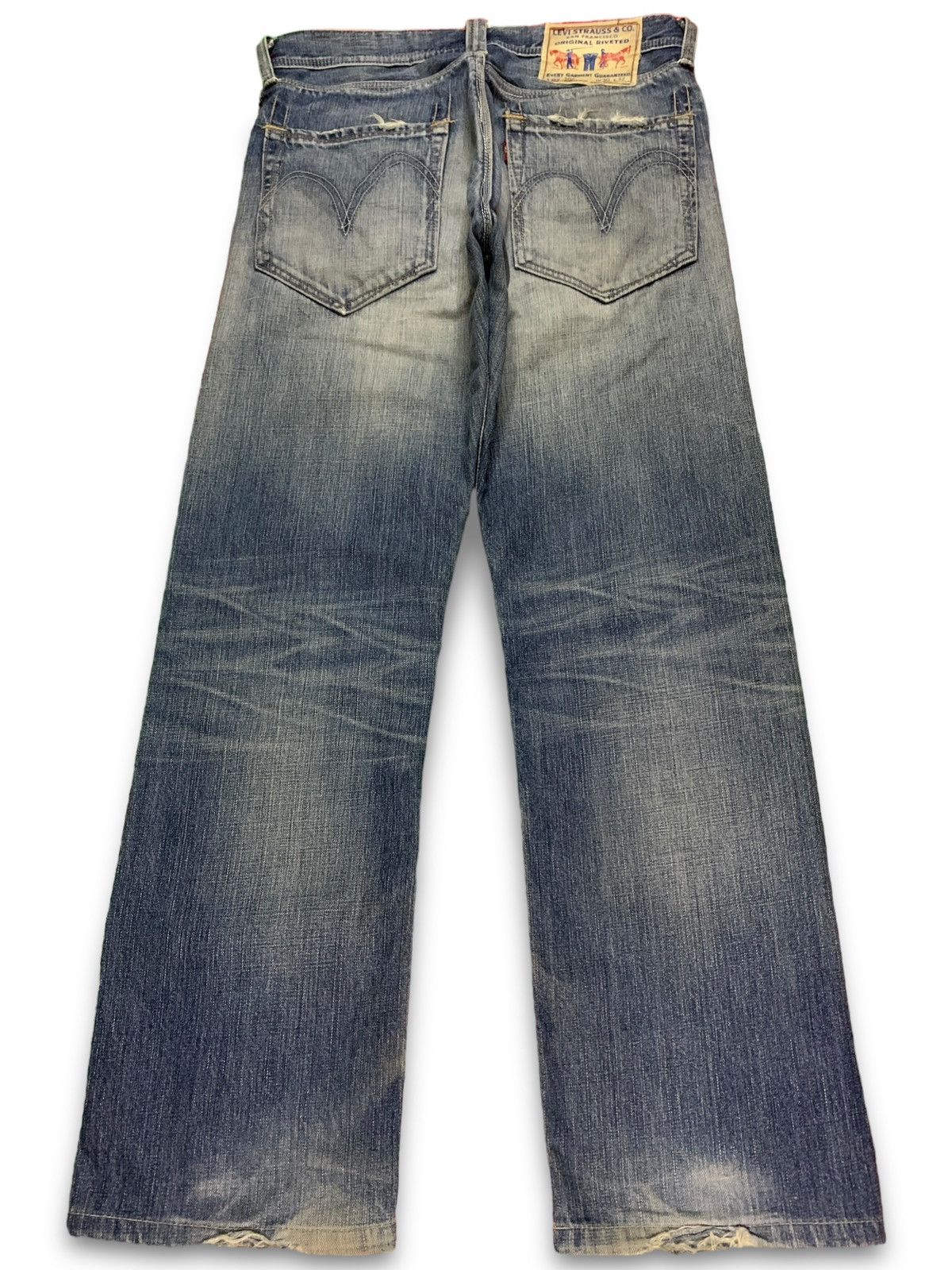 Levi's × Levi's Vintage Clothing Vintage 90s Levis 502 Avant Garde Distressed Baggy Jeans Size US 32 / EU 48 - 2 Thumbnail
