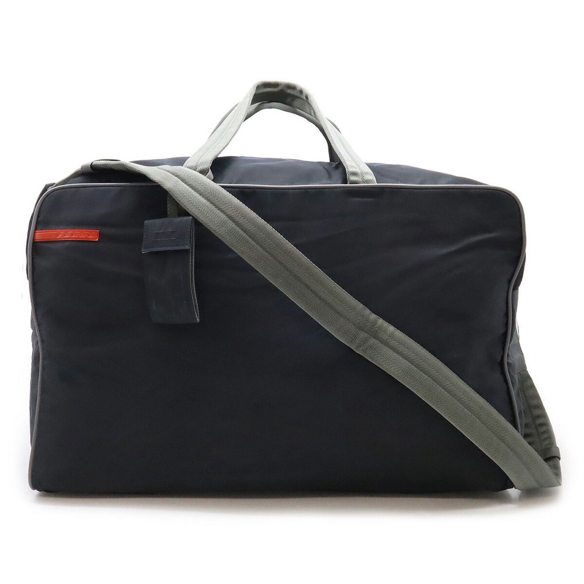 Prada Sport Boston Bag Travel Shoulder Nylon Nero Black V368, Women's