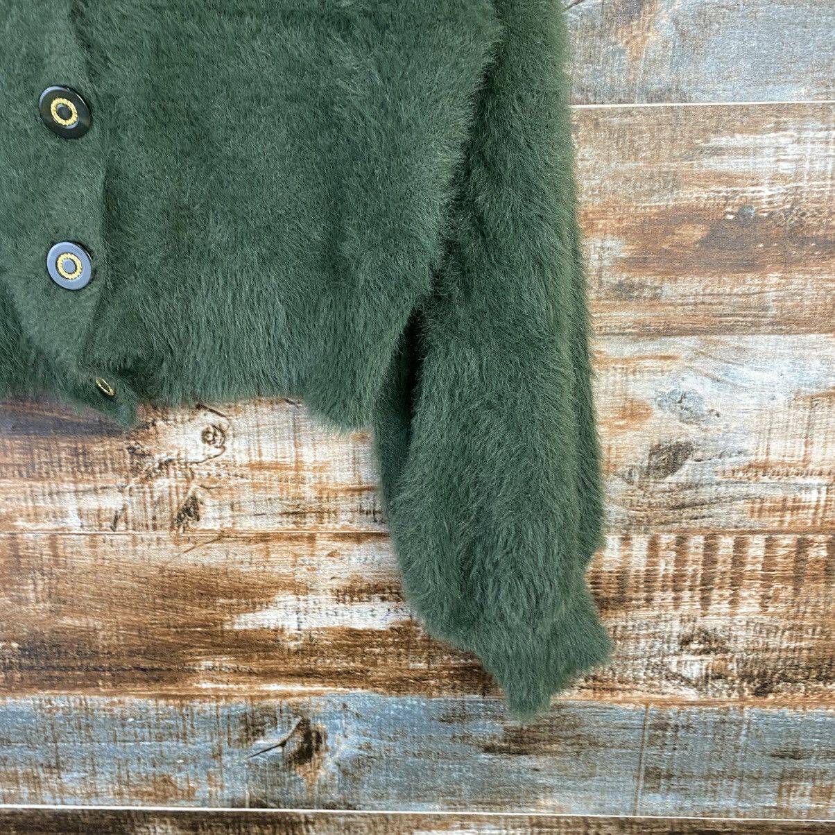 Homespun Knitwear × Japanese Brand DL Dazzlin Cardigan fur shaggy crop top Knitwear #C1113 Size XS / US 0-2 / IT 36-38 - 8 Thumbnail