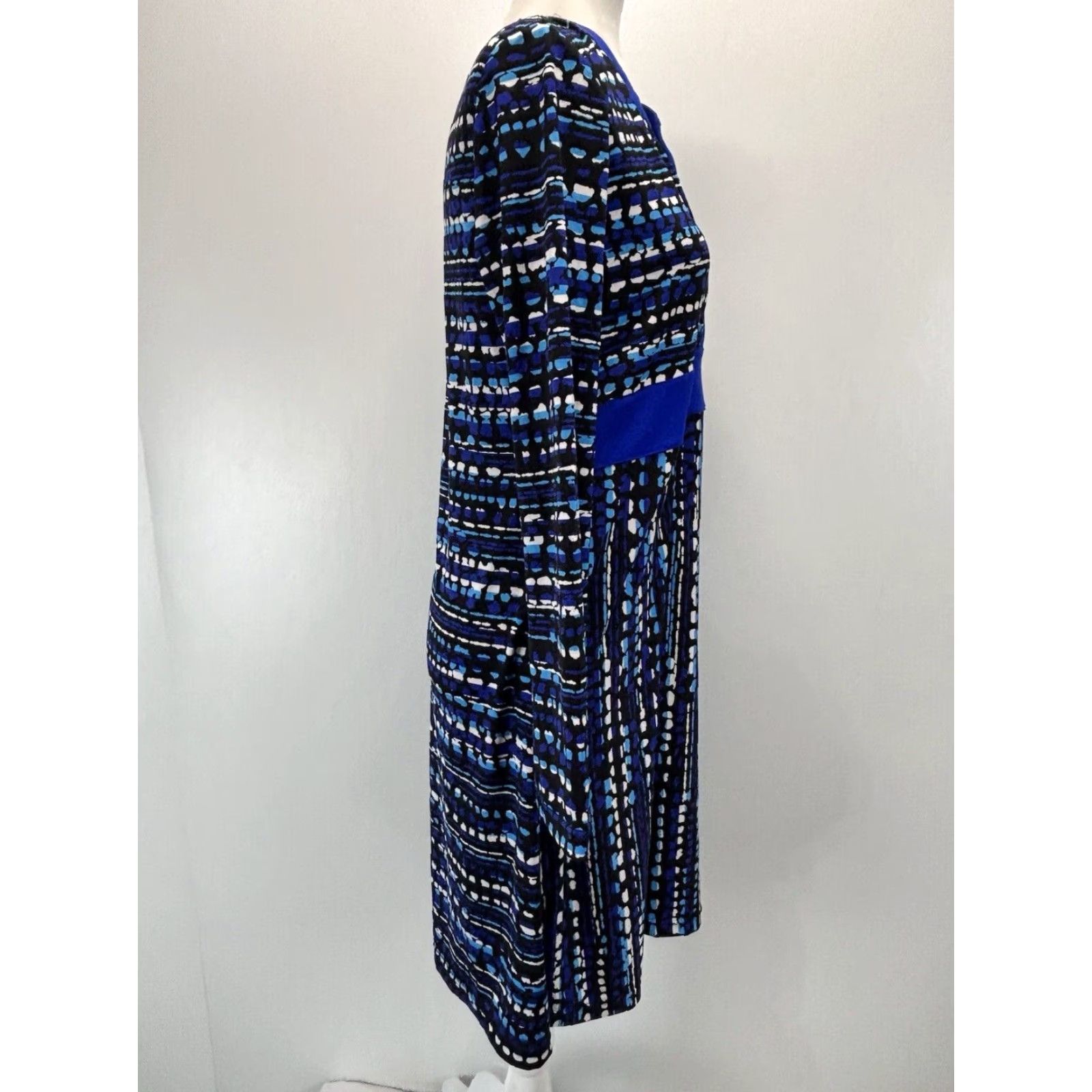 Vintage Coolibar Long Sleeve Dress Sz Medium Blue Black UPF 50+ Sun Protection Size M / US 6-8 / IT 42-44 - 4 Thumbnail