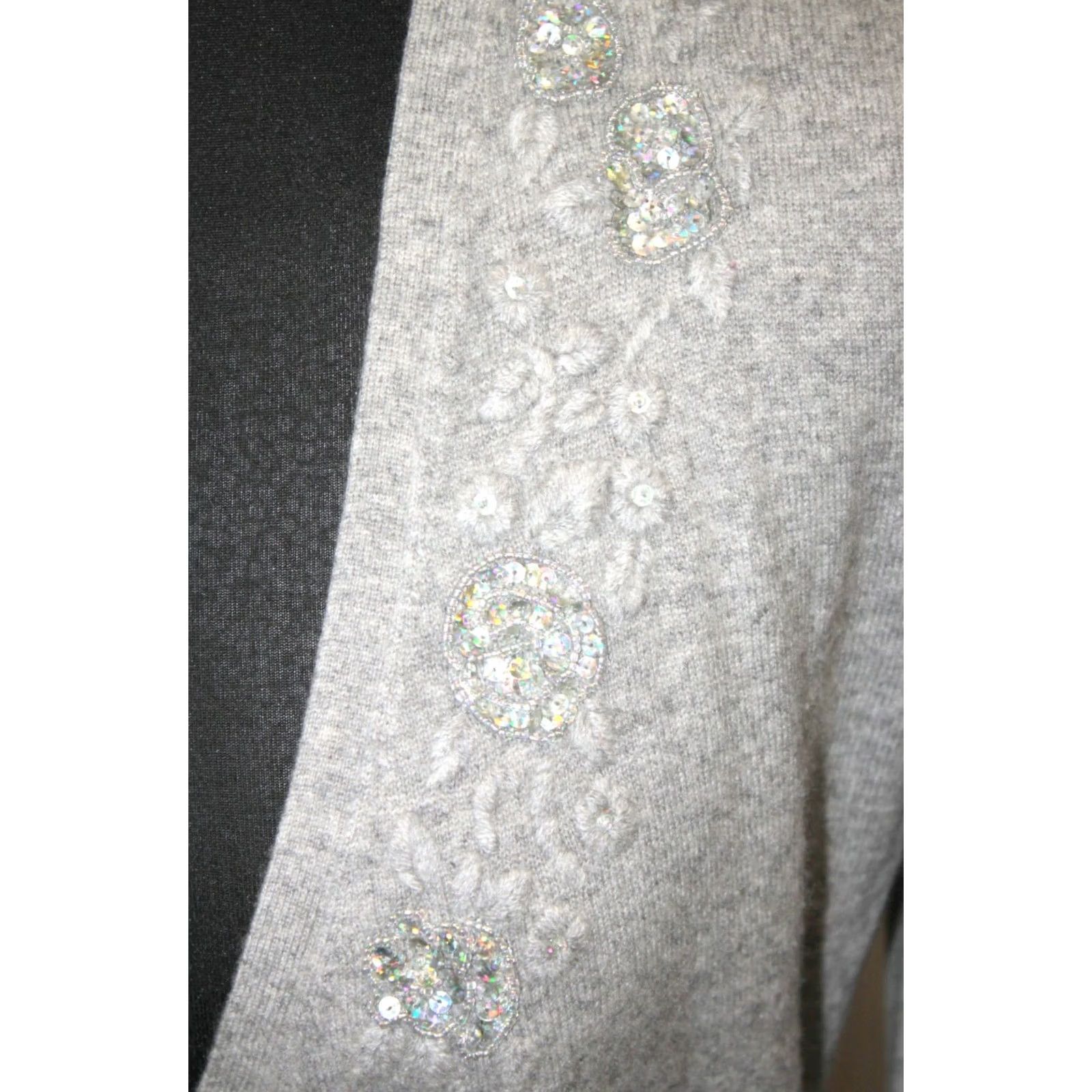Allude Allude 100% cashmere womens grey cardigan robe wrap Size M Size M / US 6-8 / IT 42-44 - 3 Thumbnail