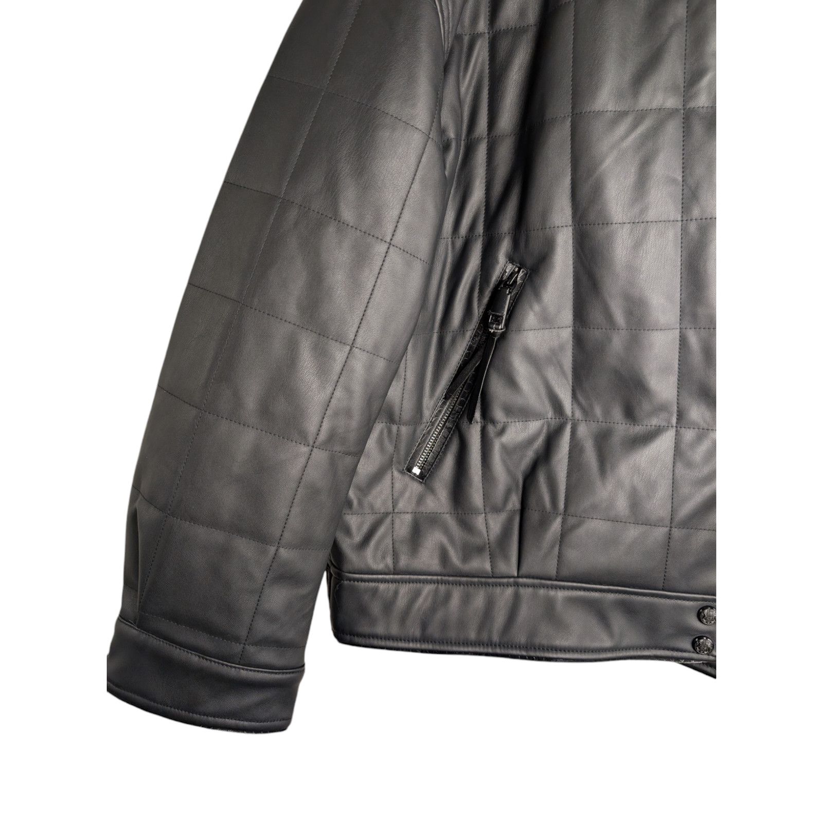 Rebecca Minkoff Rebecca Minkoff Faux Leather Black Quilted Racer Jacket Size L / US 10 / IT 46 - 3 Thumbnail
