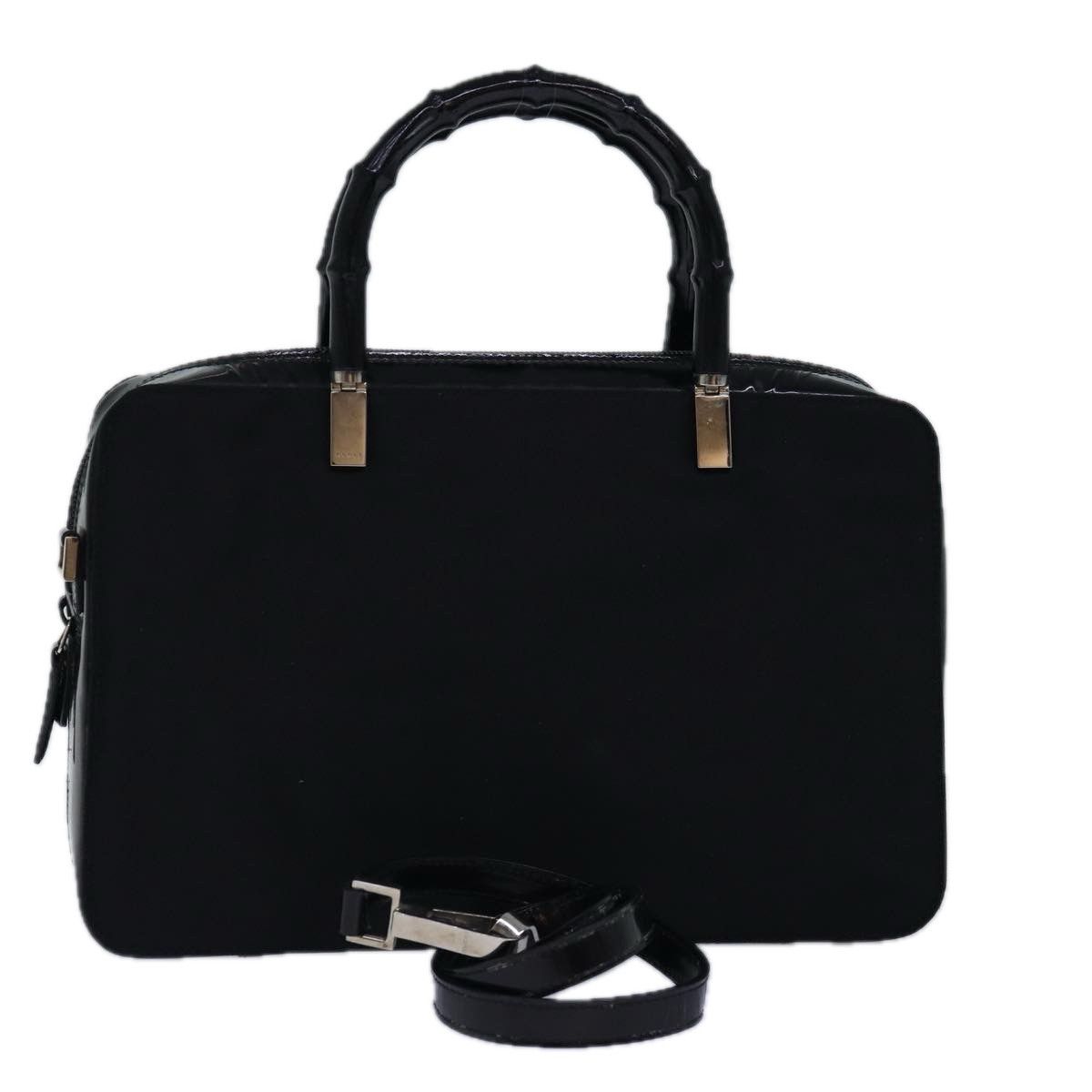 Gucci Bamboo Black Canvas Handbag (Pre-Owned) Size ONE SIZE - 1 Thumbnail