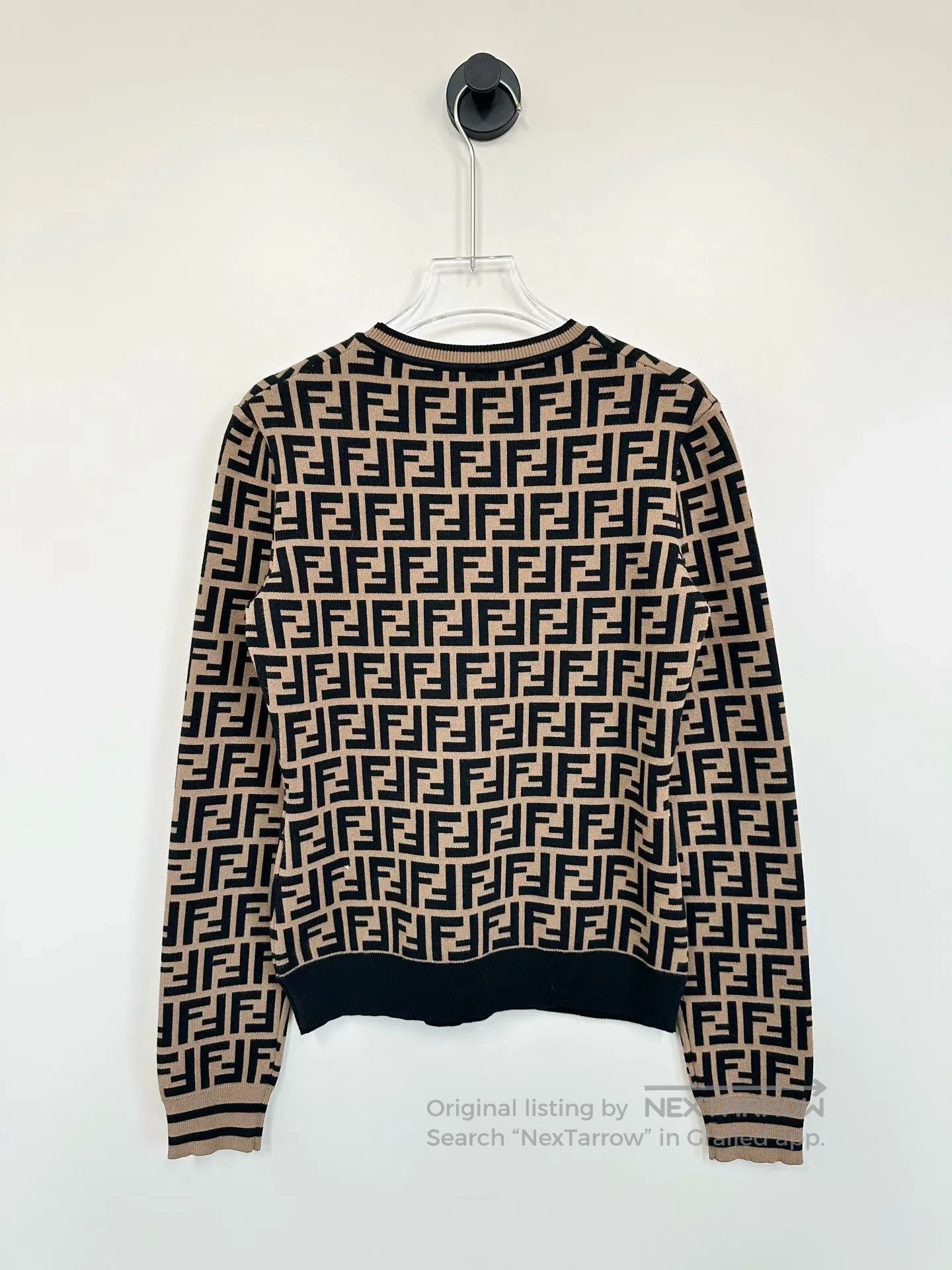 Fendi FENDI Brown Classic Monogrammed Logo Knit Sweater| Size XS / US 0-2 / IT 36-38 - 2 Thumbnail
