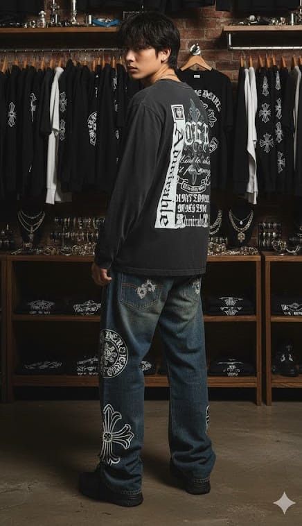 Japanese Brand e34 craps Defective Struct Chrome Heart Inspired tee Size US M / EU 48-50 / 2 - 1 Thumbnail