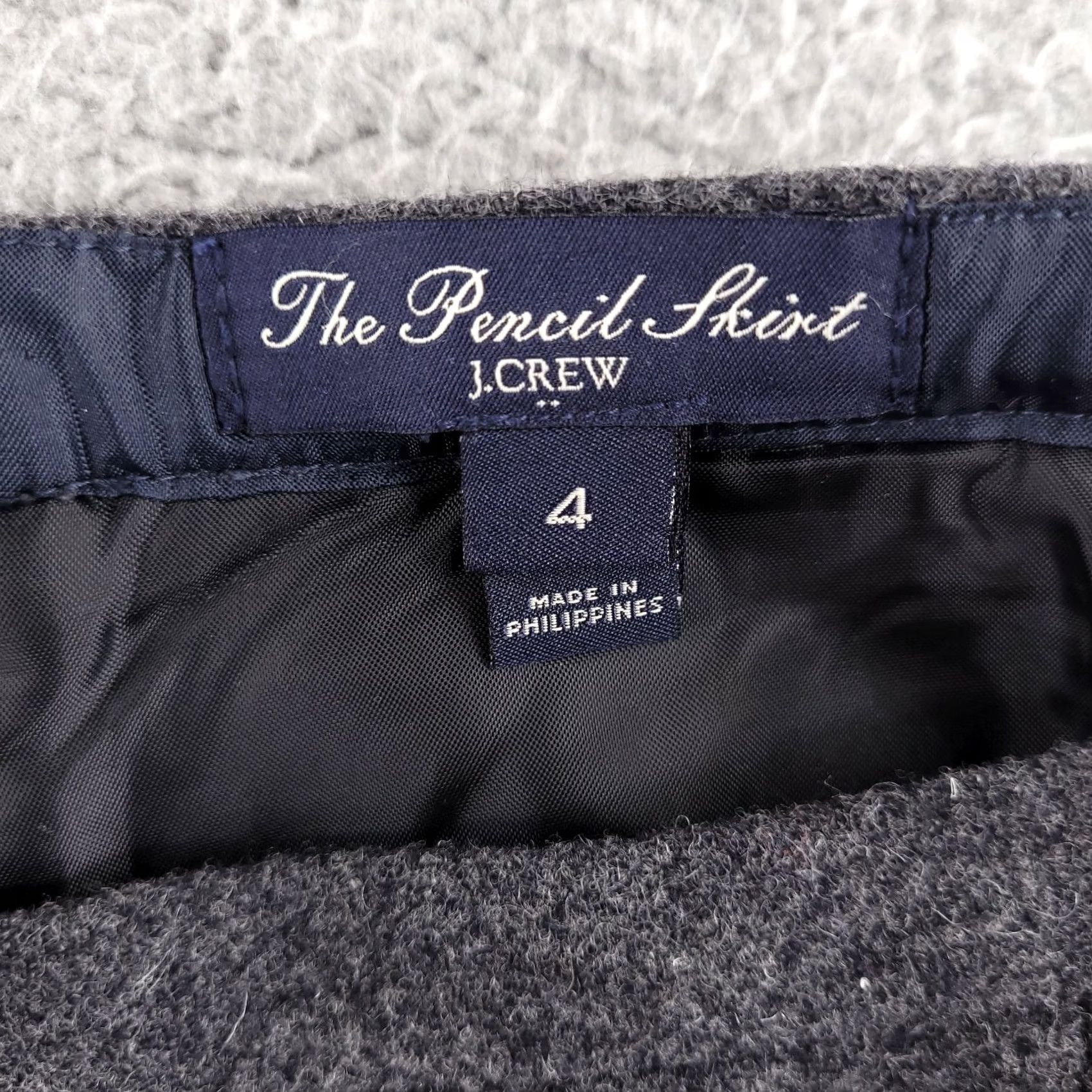 J.Crew J.CREW Skirt Women 4 Pencil Straight Wool Blend Zip Pockets Gray Lined Front Vintage No Size 27" / US 4 / IT 40 - 3 Thumbnail