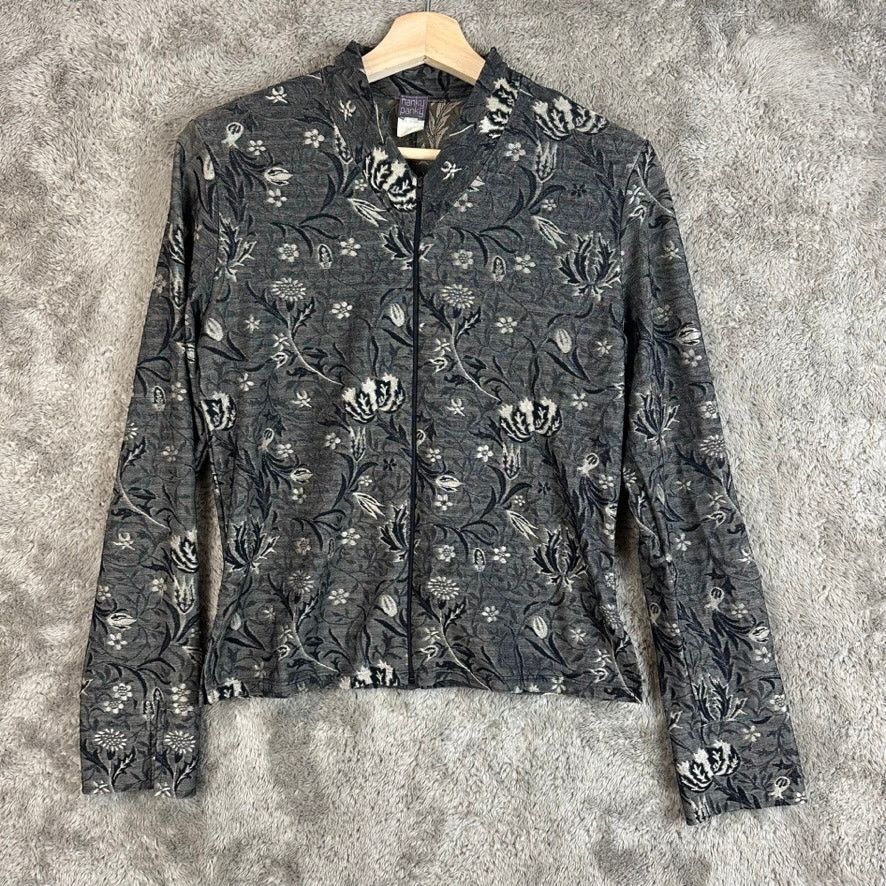 Other Hanky Panky Gray Floral Jacket Full Zip Long Sleeve Top M Size M / US 6-8 / IT 42-44 - 1 Thumbnail