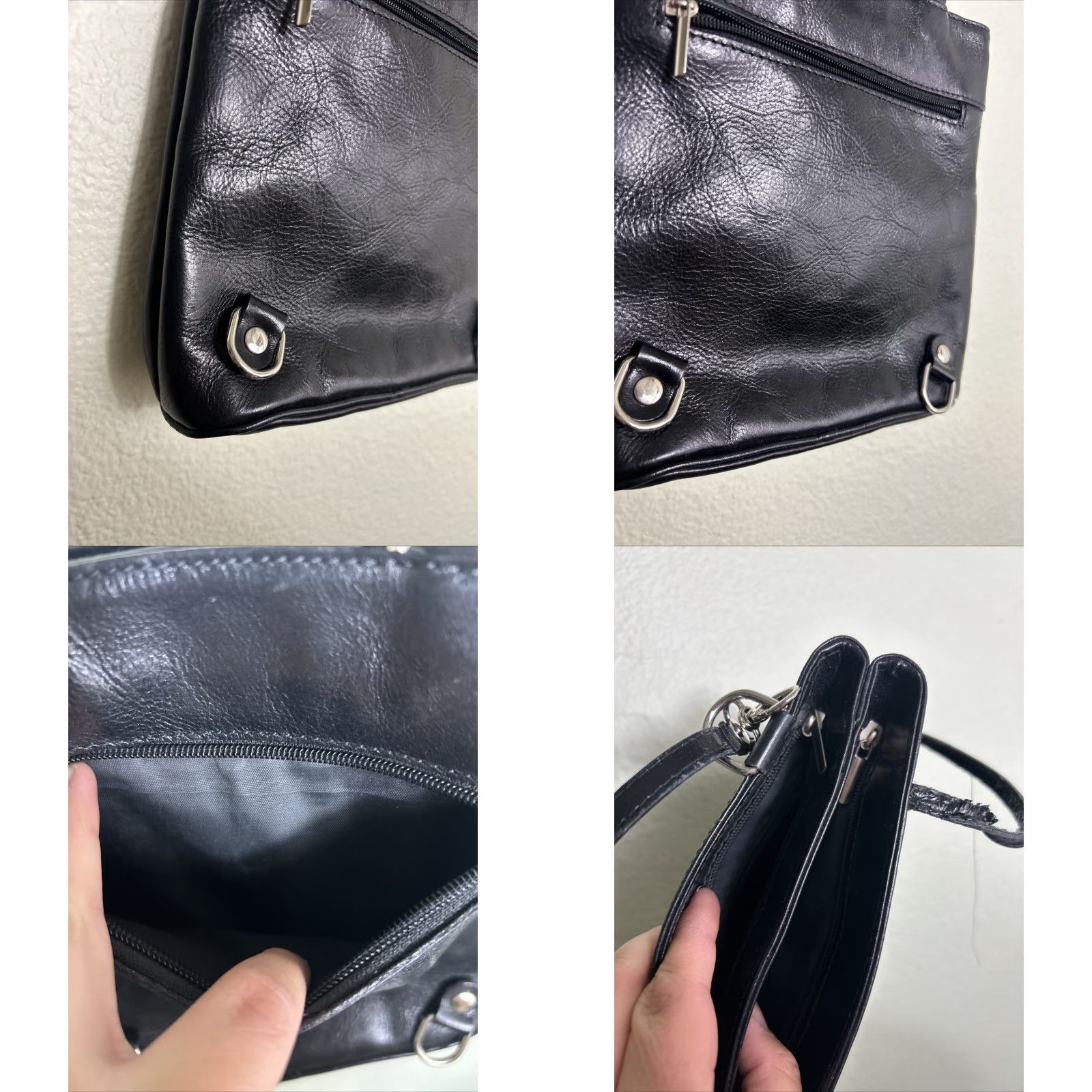 Vintage VINTAGE Pelle Leather Mini Backpack Purse Black Womens 9x9x3 Italy Flaws Size ONE SIZE - 10 Thumbnail