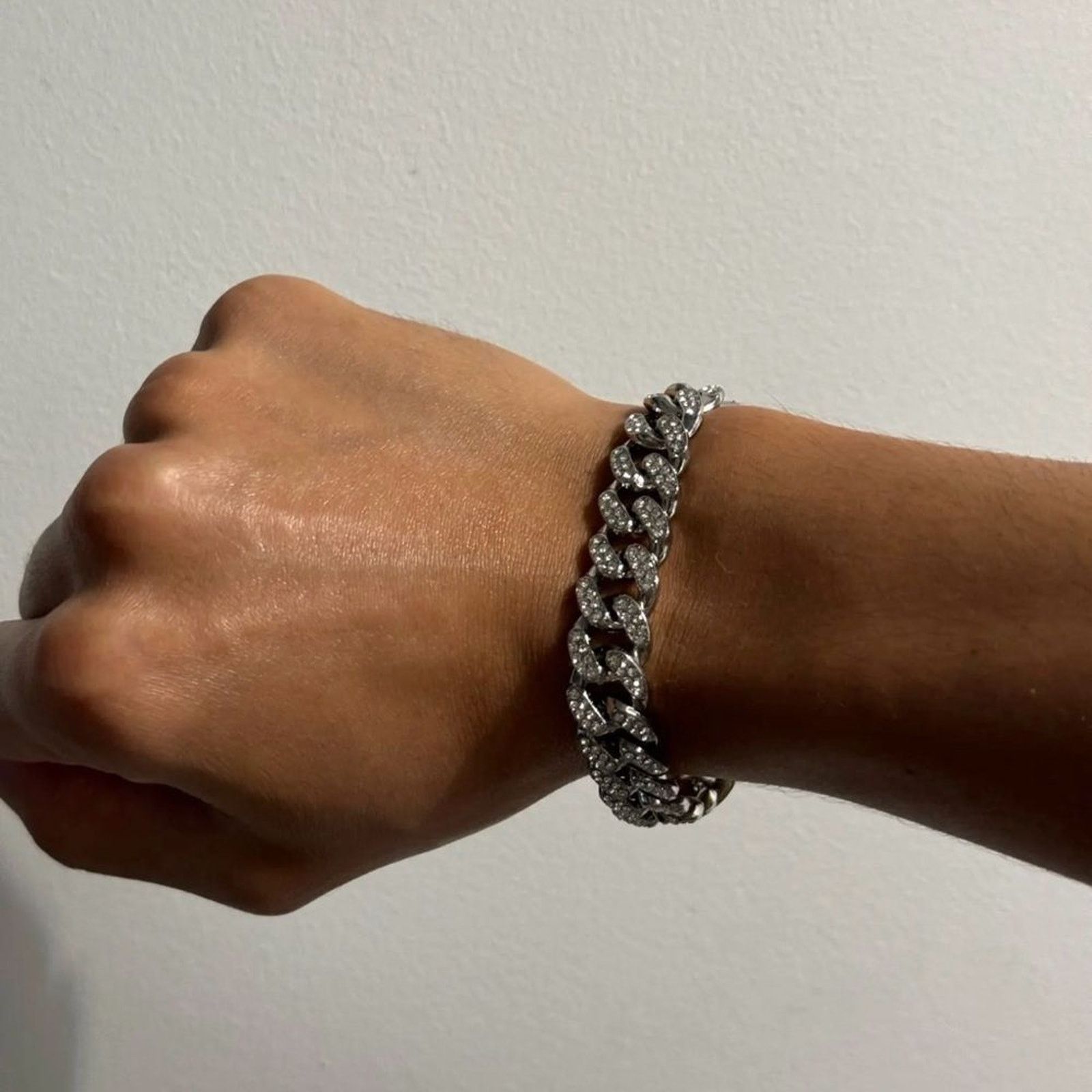 Other Men’s Cuban Link Iced Out Bracelet Rhinestone Paved Miami Size ONE SIZE - 2 Thumbnail