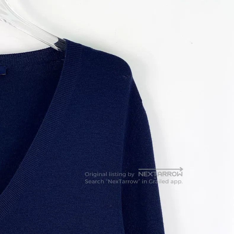 Louis Vuitton Louis Vuitton Dark Blue Logo Wool V-Neck Long Sleeve Lace Size S / US 4 / IT 40 - 3 Thumbnail