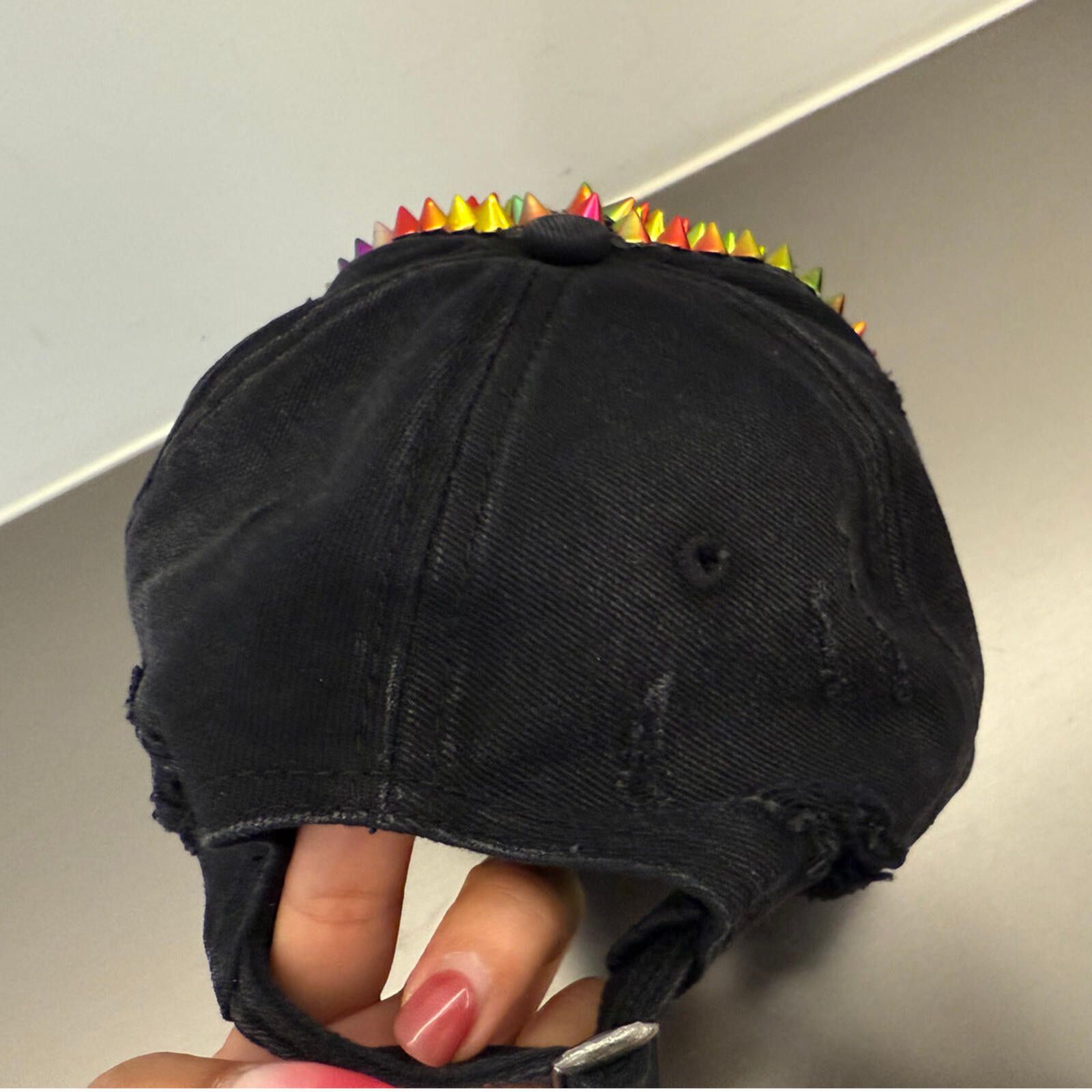 Other Spike Pyramid Stud Baseball Cap | Punk Multicolour Street Size ONE SIZE - 3 Thumbnail