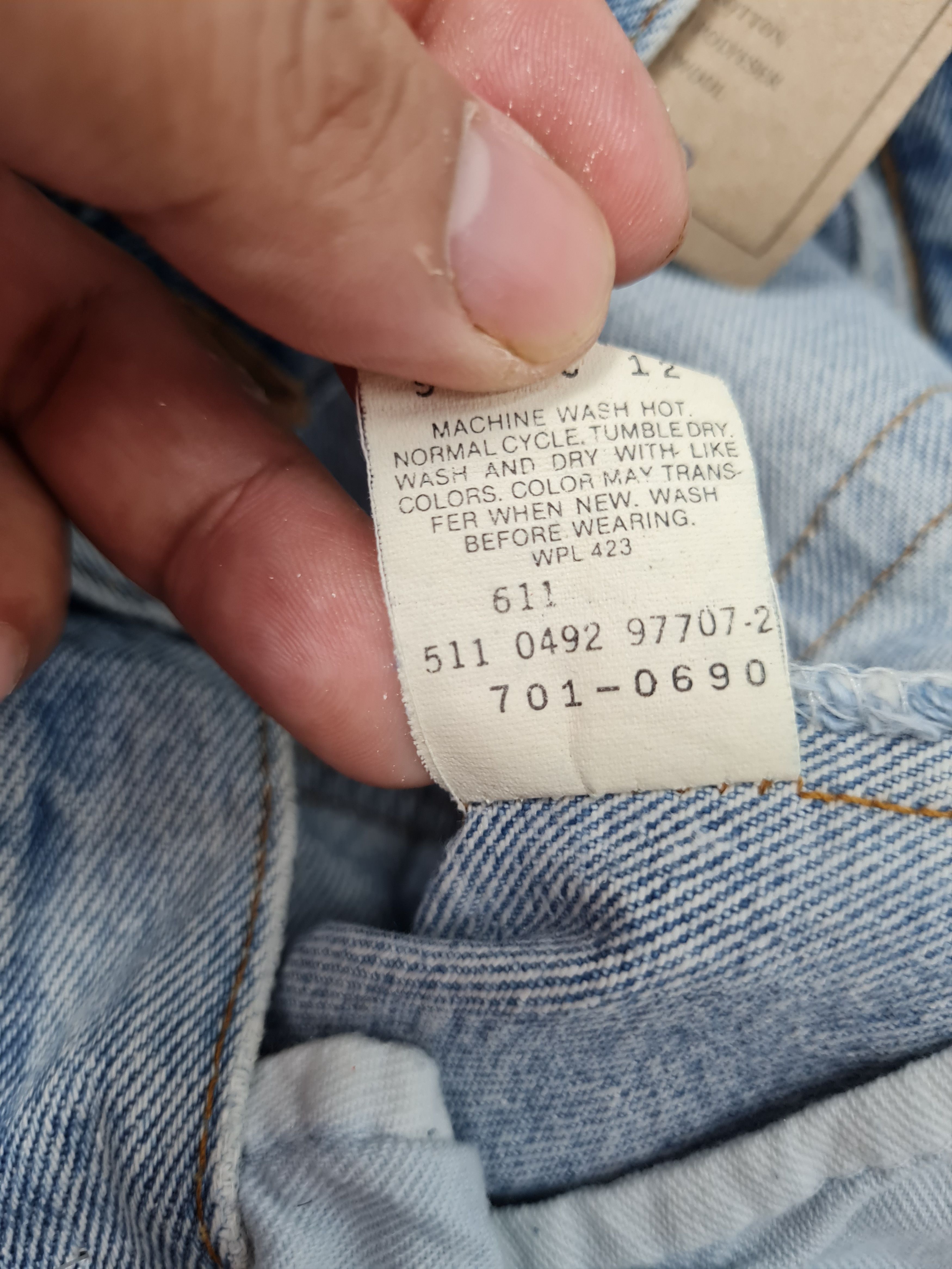 Levi's Vtg 90's LEVIS 501 Faded Light Blue Jeans L0387 Size 27X28.5 Size US 27 - 12 Thumbnail