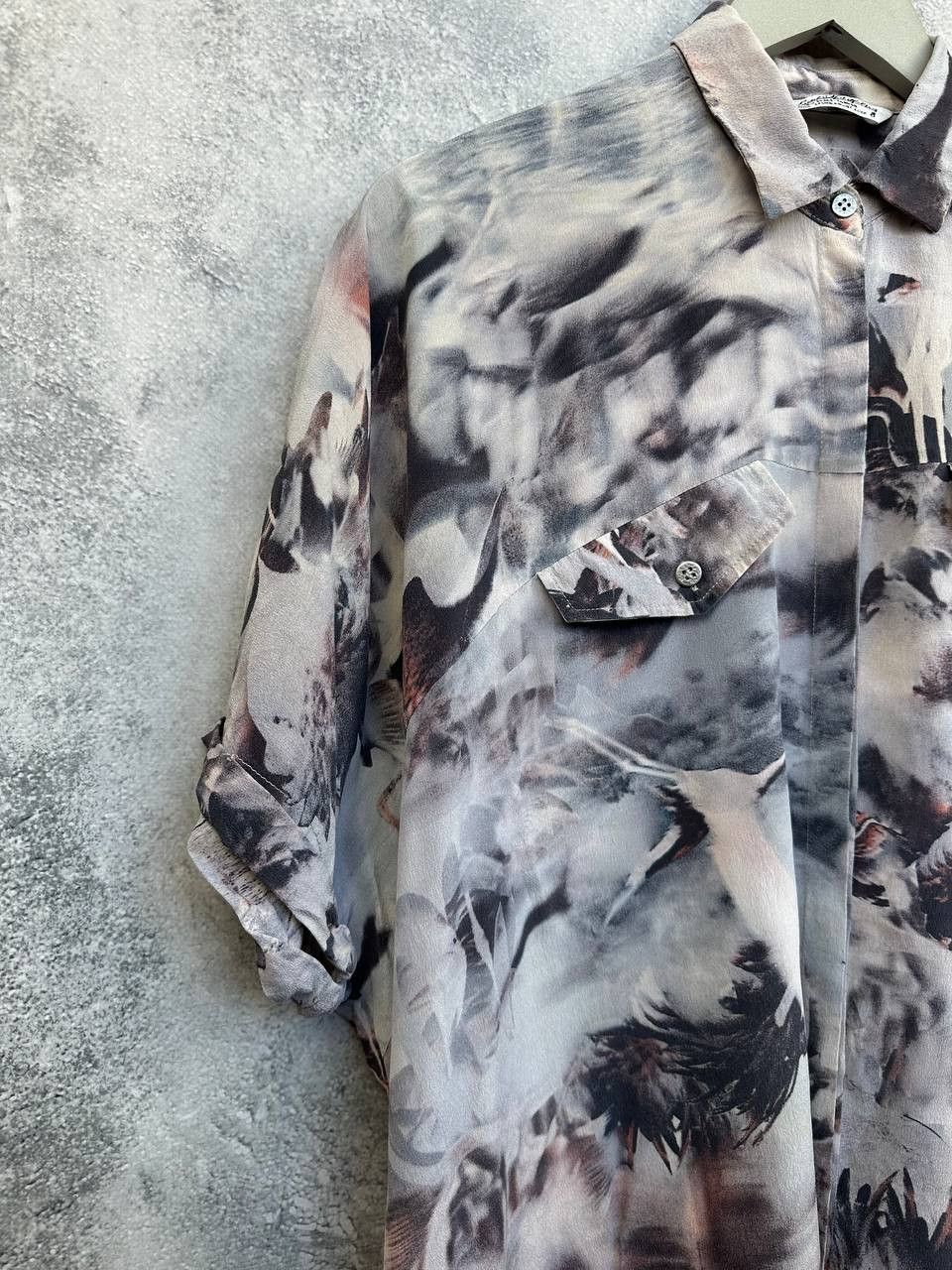 Allsaints Allsaints Spitalfields Antalya Shirt Dress Swans 100% Silk Size M / US 6-8 / IT 42-44 - 3 Thumbnail