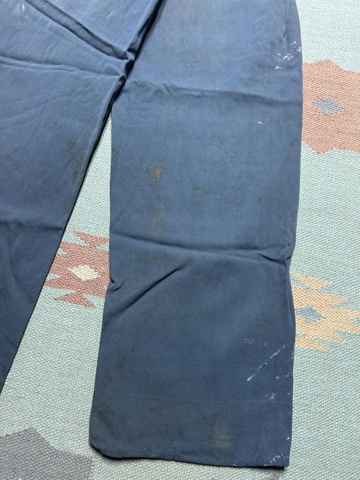 Vintage VTG 40s rayon gabardine slacks pleated paint distress 25x30 Size US 26 / EU 42 - 13 Thumbnail