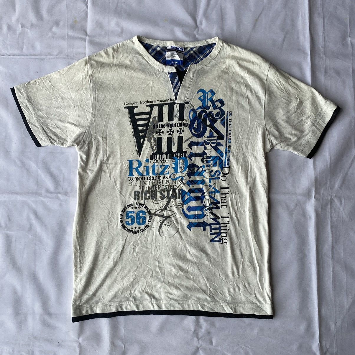 If Six Was Nine × Japanese Brand × Le Grande Bleu (L.G.B.) Japanese Y2K Poem Double Layer Tees Size US L / EU 52-54 / 3 - 1 Thumbnail