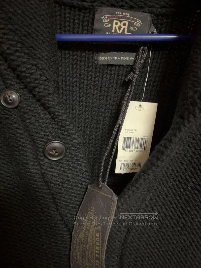 RRL Ralph Lauren rare vintage black red wool cardigan. Size US L / EU 52-54 / 3 - 4 Thumbnail
