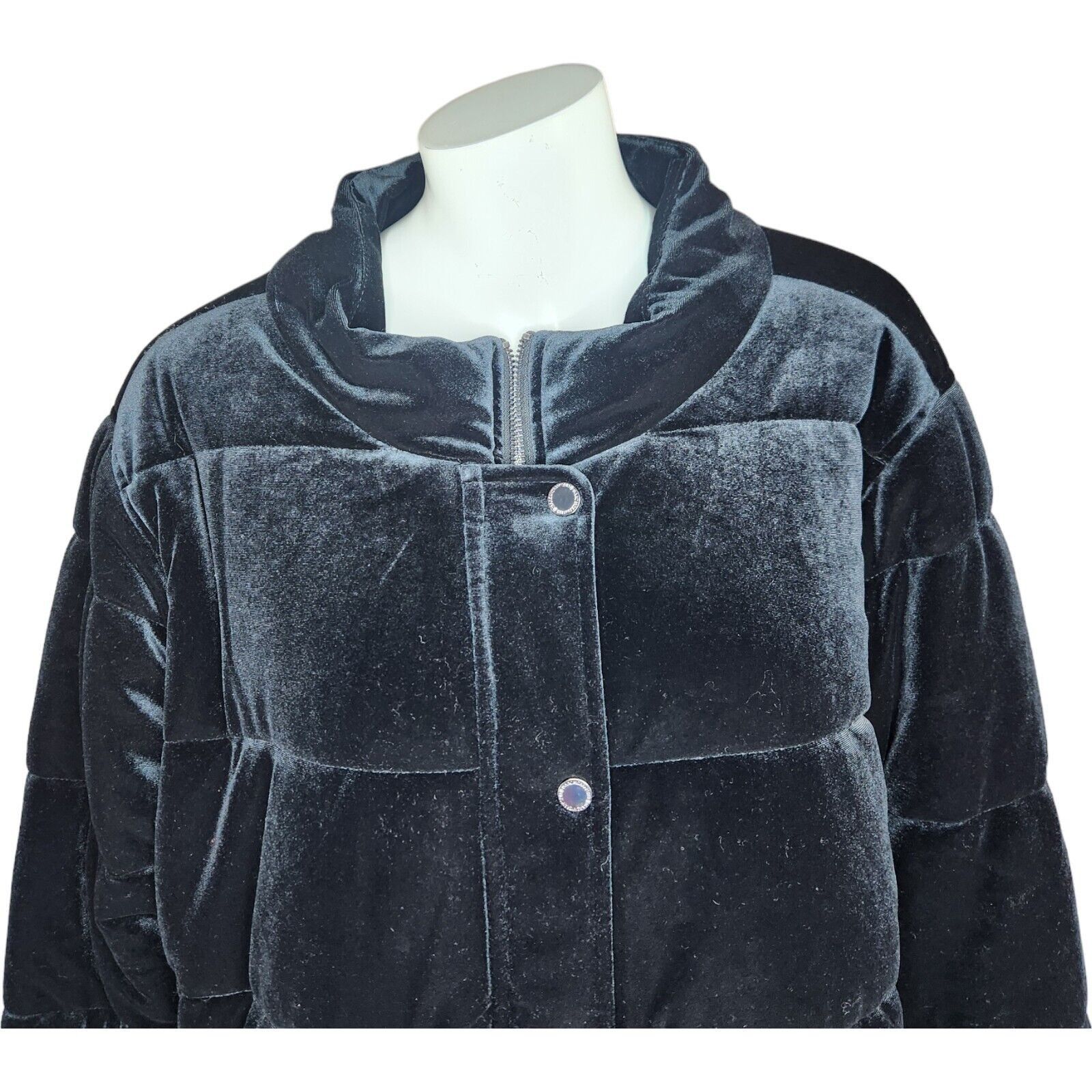 Isaac Mizrahi Isaac Mizrahi Live! Velvet Puffer Jacket Black 2X Size XXL / US 16-18 / IT 52-54 - 2 Thumbnail