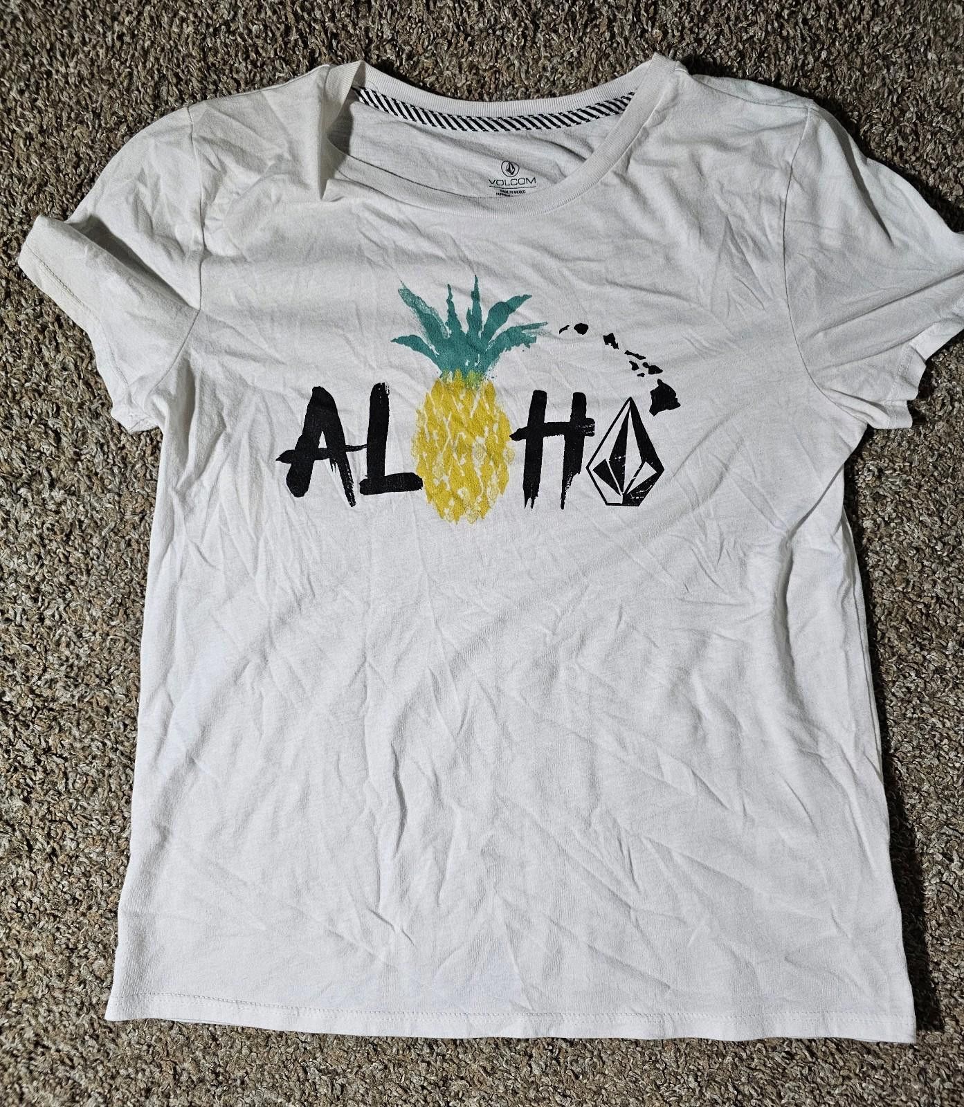 Volcom Volcom Aloha Pineapple T-Shirt M(8) White Hawaiian Surf Size M / US 6-8 / IT 42-44 - 1 Thumbnail