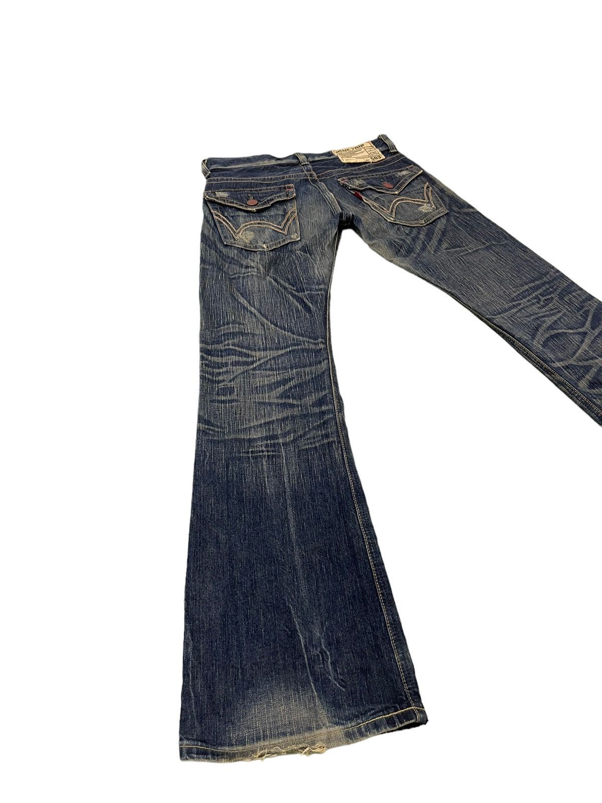 Edwin Flare Jeans Edwin Japan Distress Low Rise Boot Cut 7🟦0 Size US 31 - 13 Thumbnail