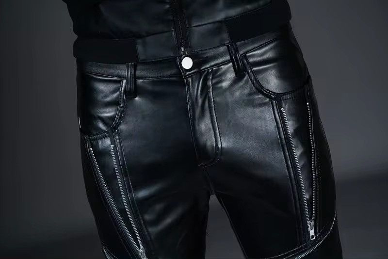 Japanese Brand × Vintage Motorcycle Biker Punk Gothic Faux Leather Pants Size US 32 / EU 48 - 5 Thumbnail